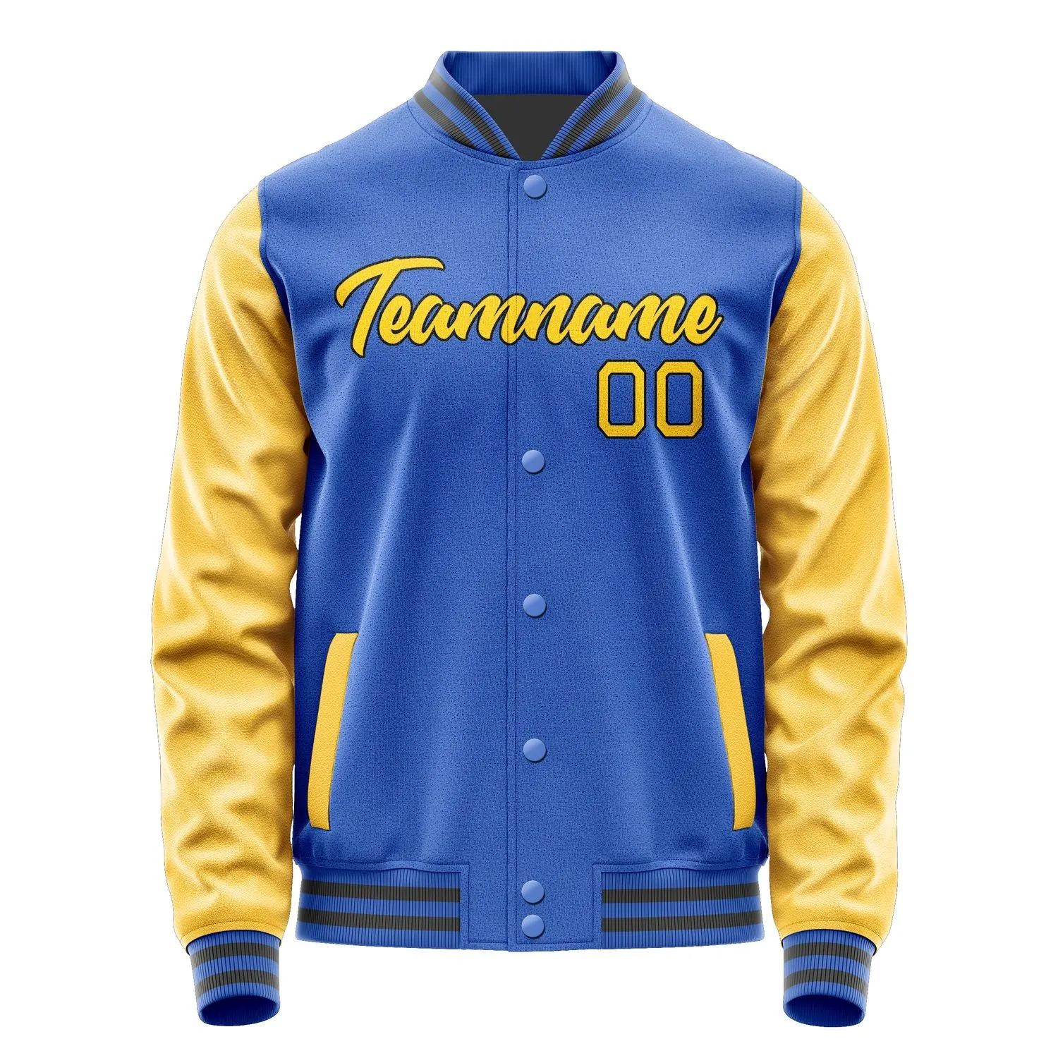 Custom Sky Blue Gold Jacket sold by Tailorly product image thumbnail 2