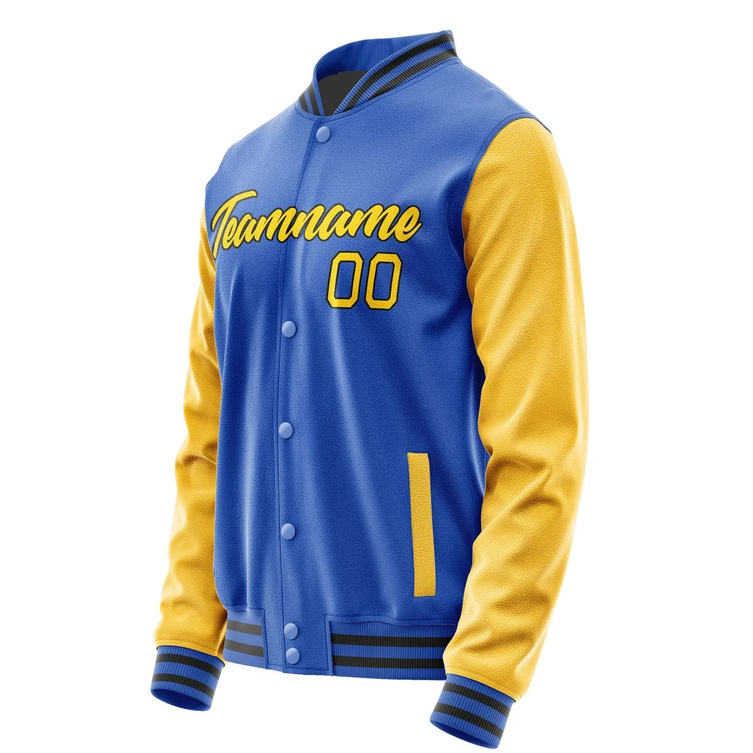 Custom Sky Blue Gold Jacket sold by Tailorly product image thumbnail 3