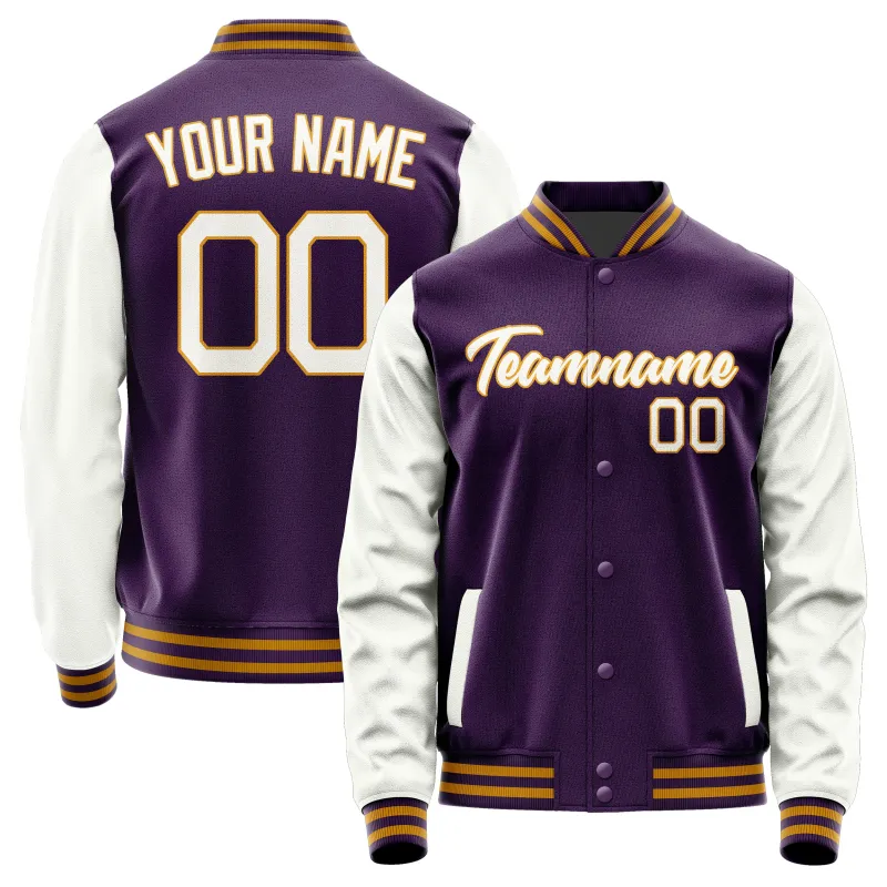 Custom Purple White Jacket sold by Tailorly