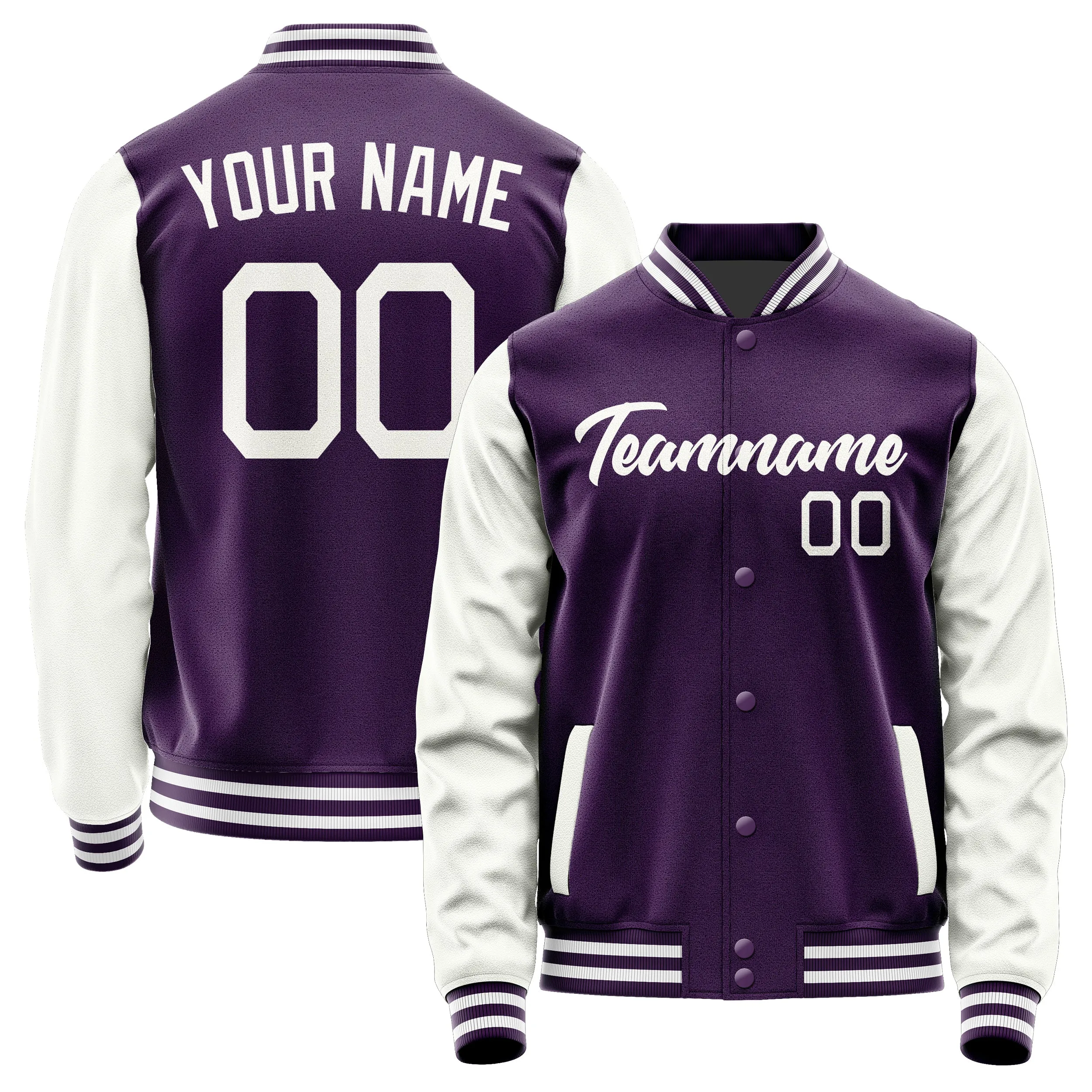 Custom Purple White Jacket sold by Tailorly