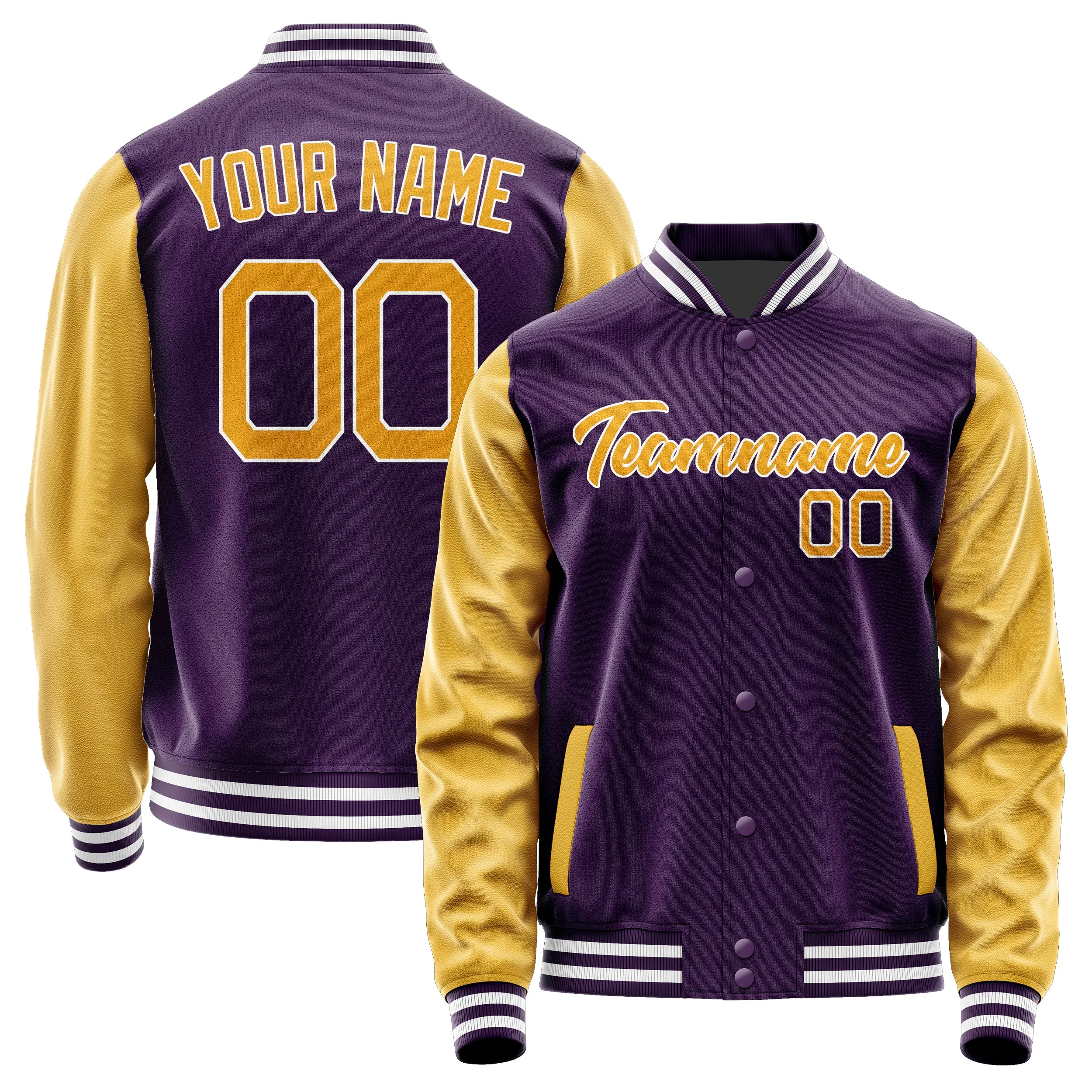 Custom Purple Yellow Jacket sold by Tailorly