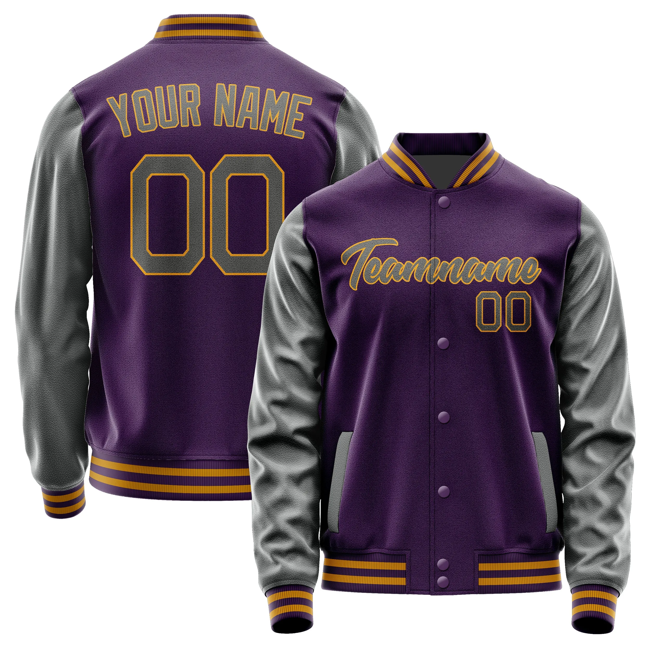 Custom Purple Dark Grey Jacket sold by Tailorly