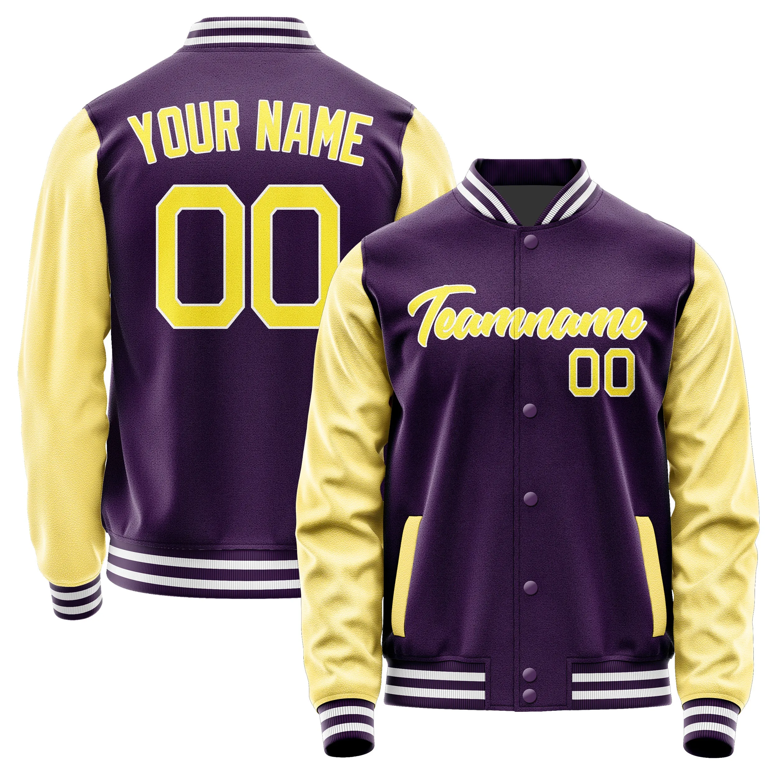 Custom Purple Light Yellow Jacket sold by Tailorly