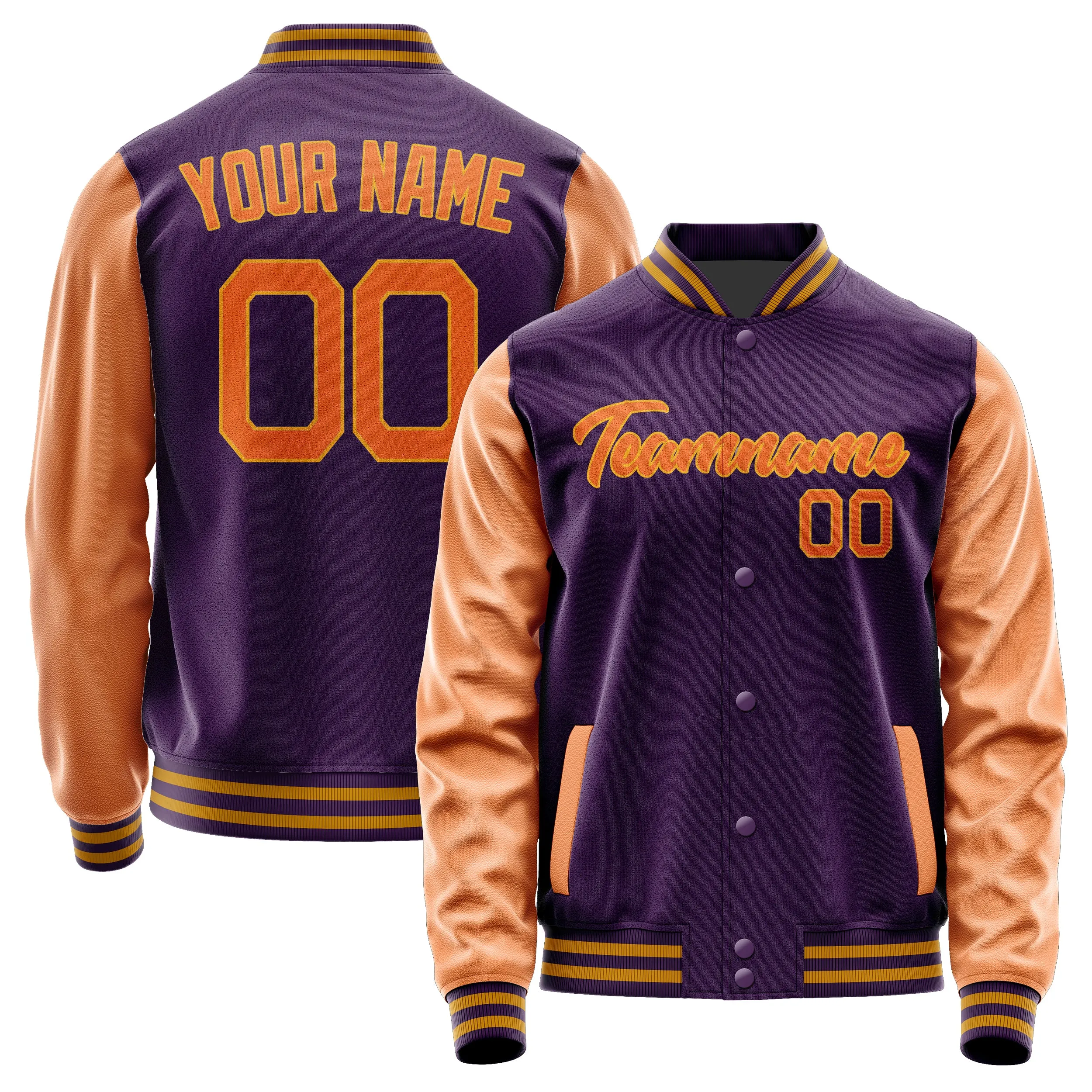 Custom Purple Orange Jacket sold by Tailorly
