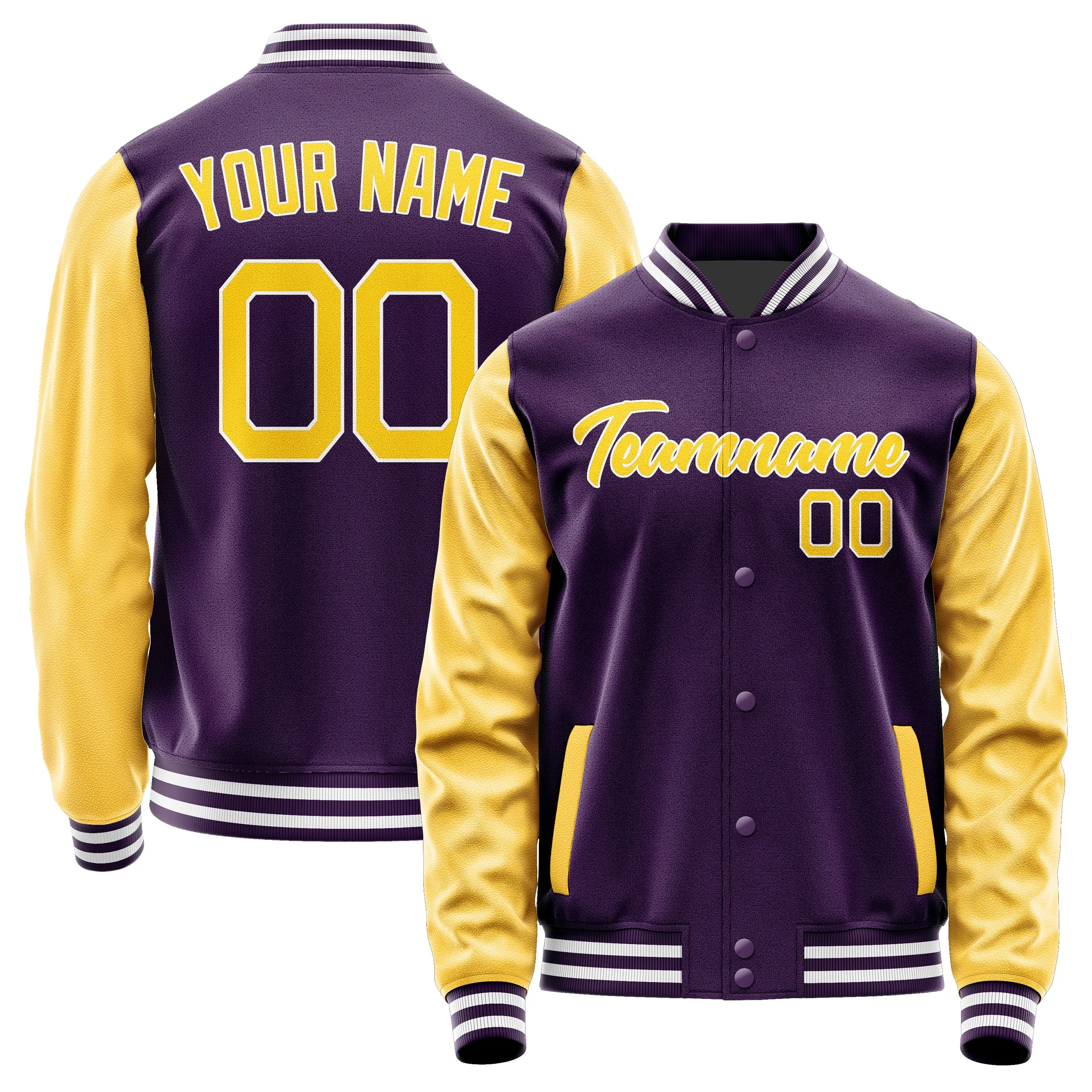Custom Purple Gold Jacket sold by Tailorly