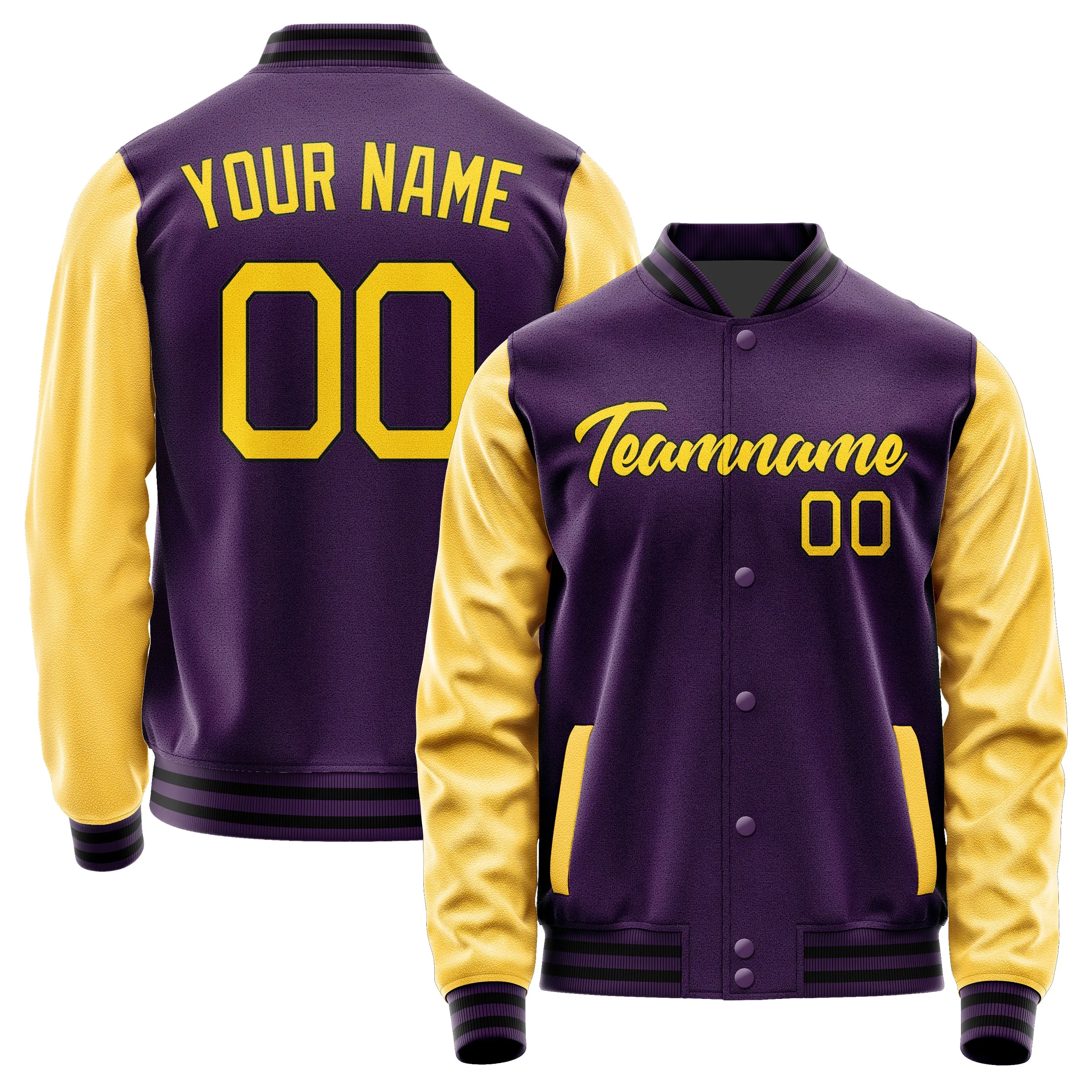Custom Purple Gold Jacket sold by Tailorly