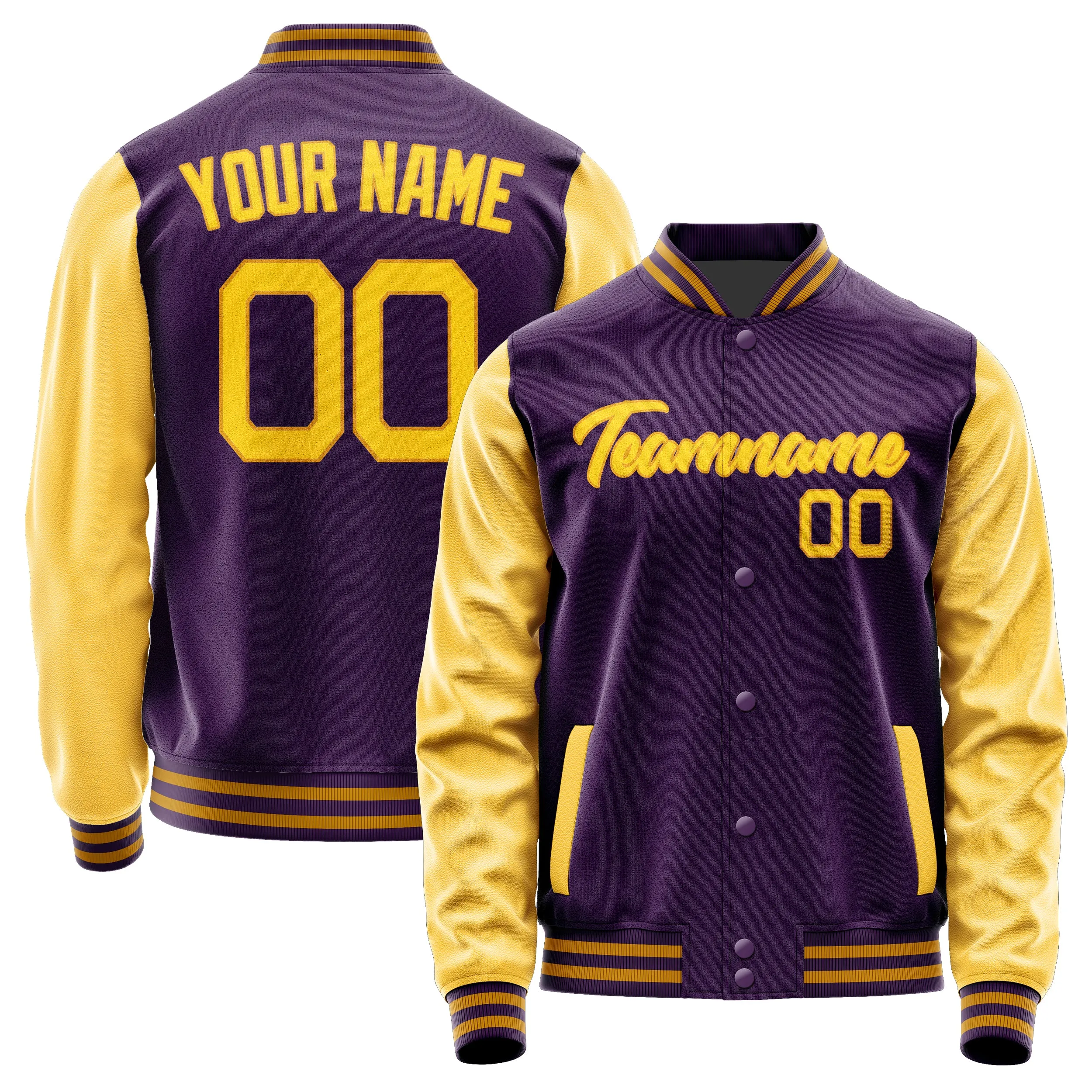 Custom Purple Gold Jacket sold by Tailorly