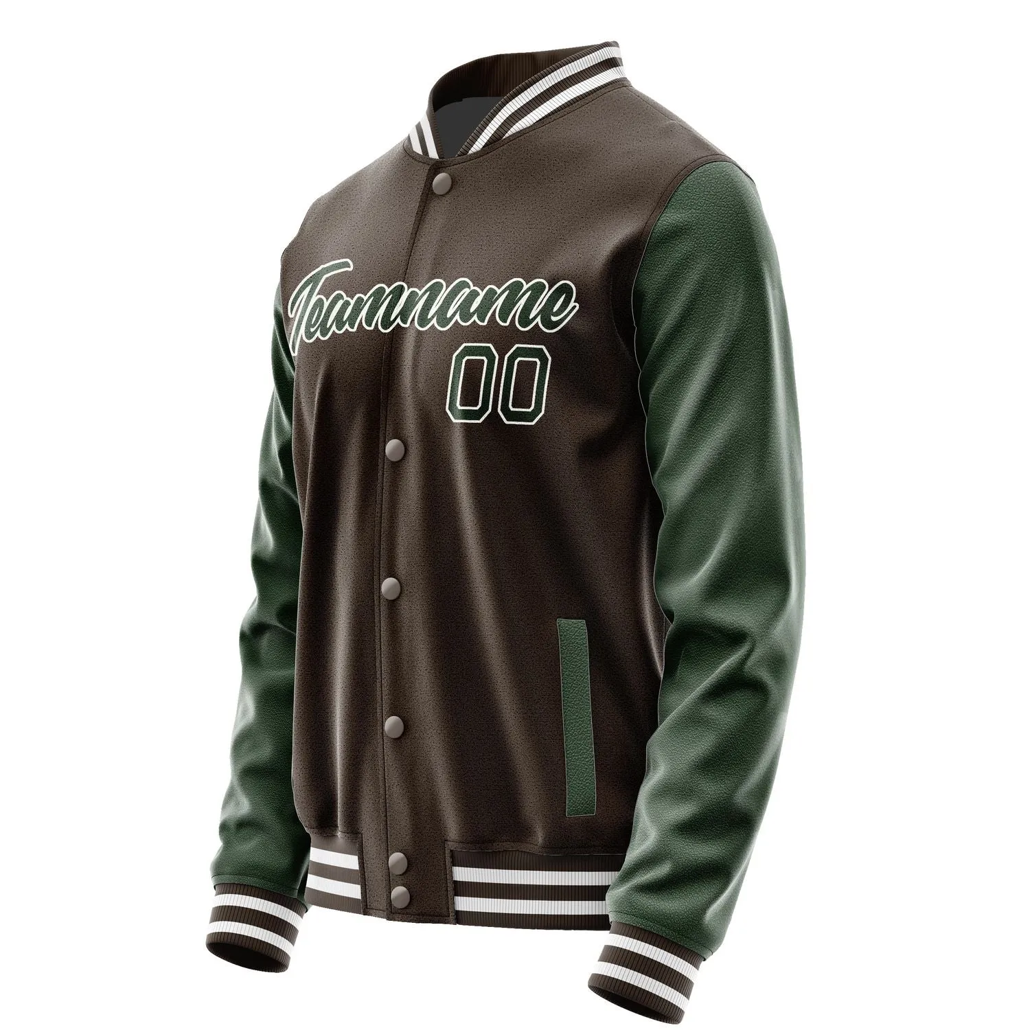 Custom Brown Dark Green Jacket sold by Tailorly product image thumbnail 3