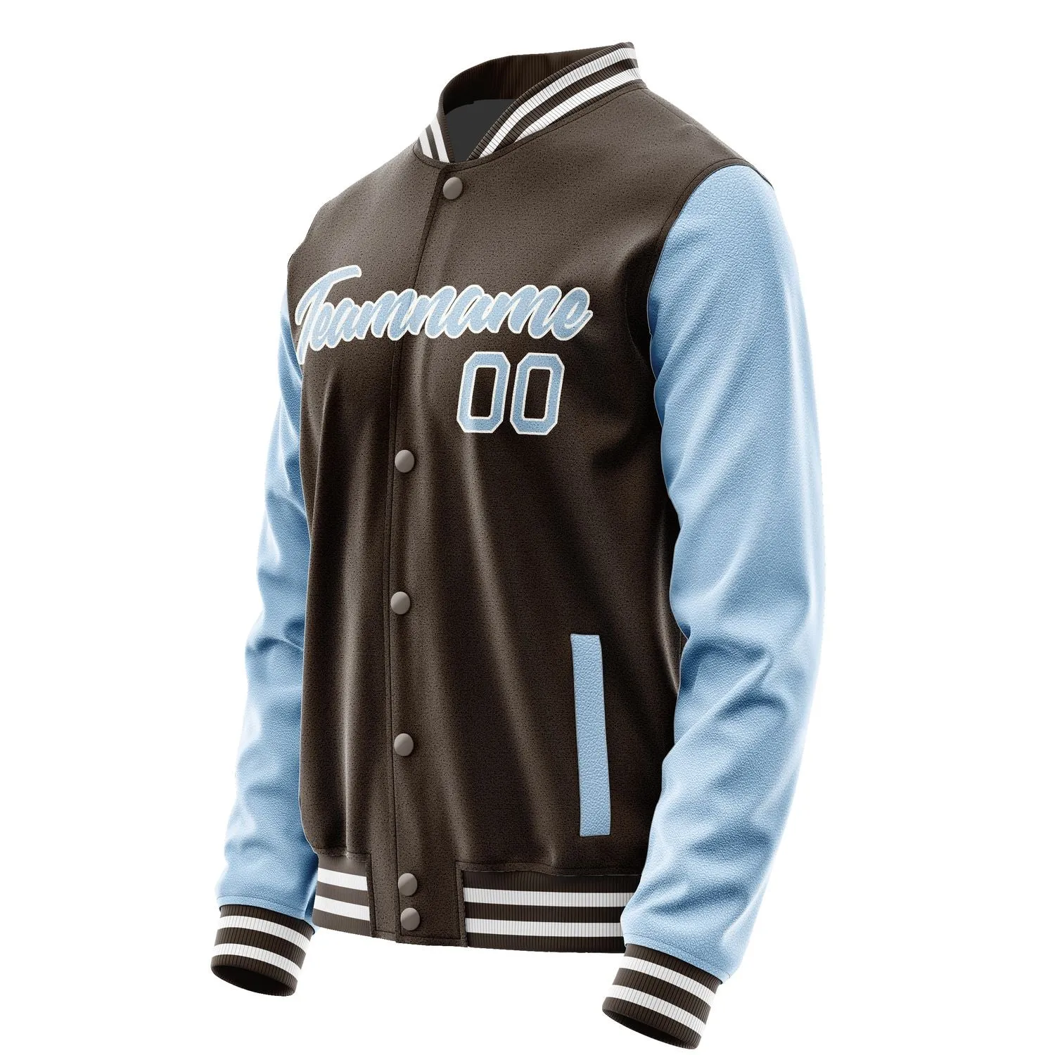 Custom Brown Light Blue Jacket sold by Tailorly product image thumbnail 3