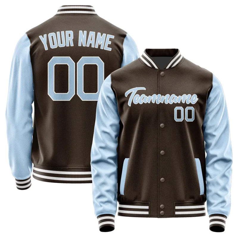 Custom Brown Light Blue Jacket sold by Tailorly