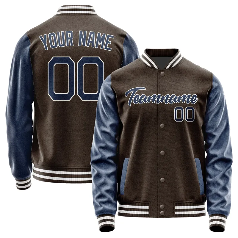 Custom Brown Blue Jacket sold by Tailorly