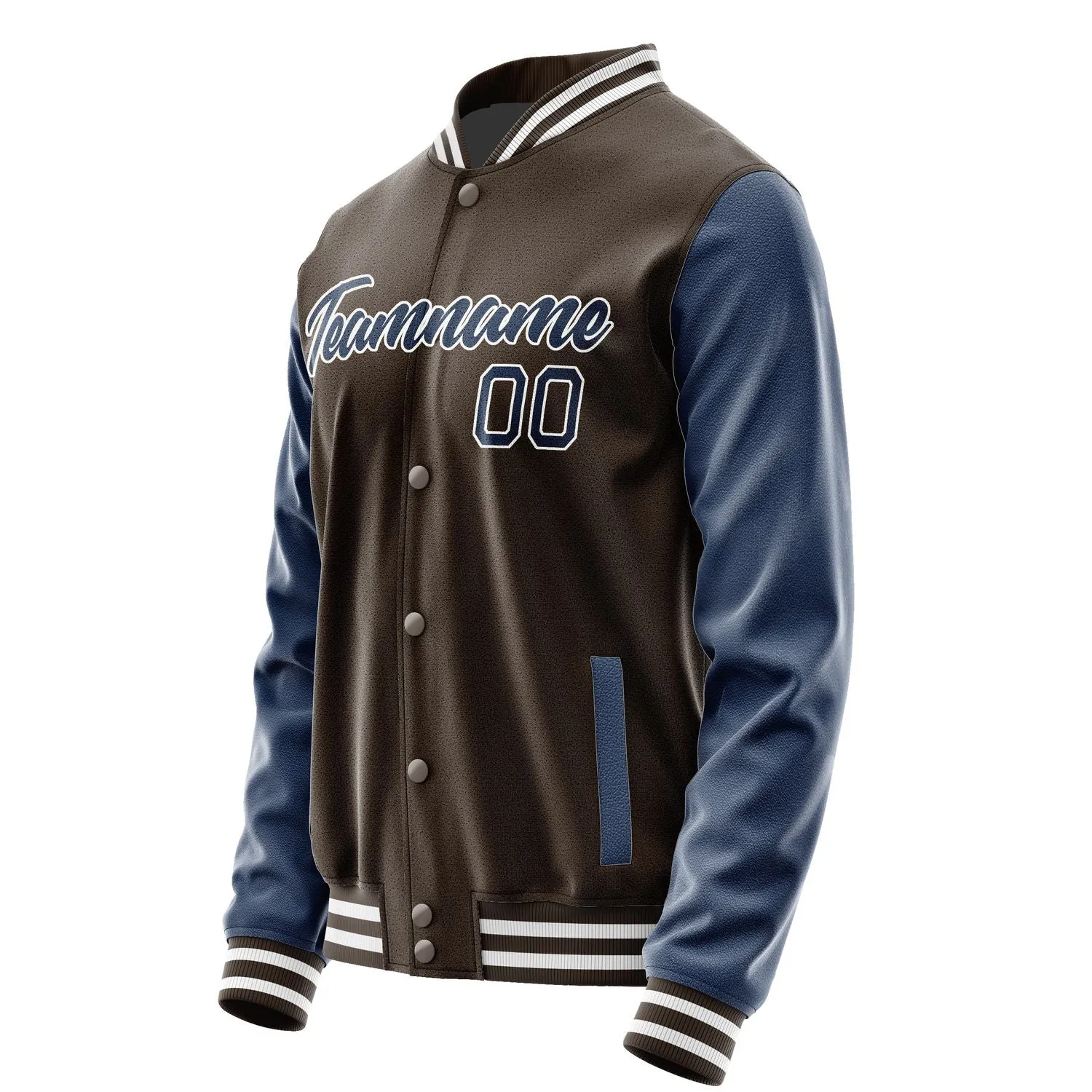 Custom Brown Blue Jacket sold by Tailorly product image thumbnail 3
