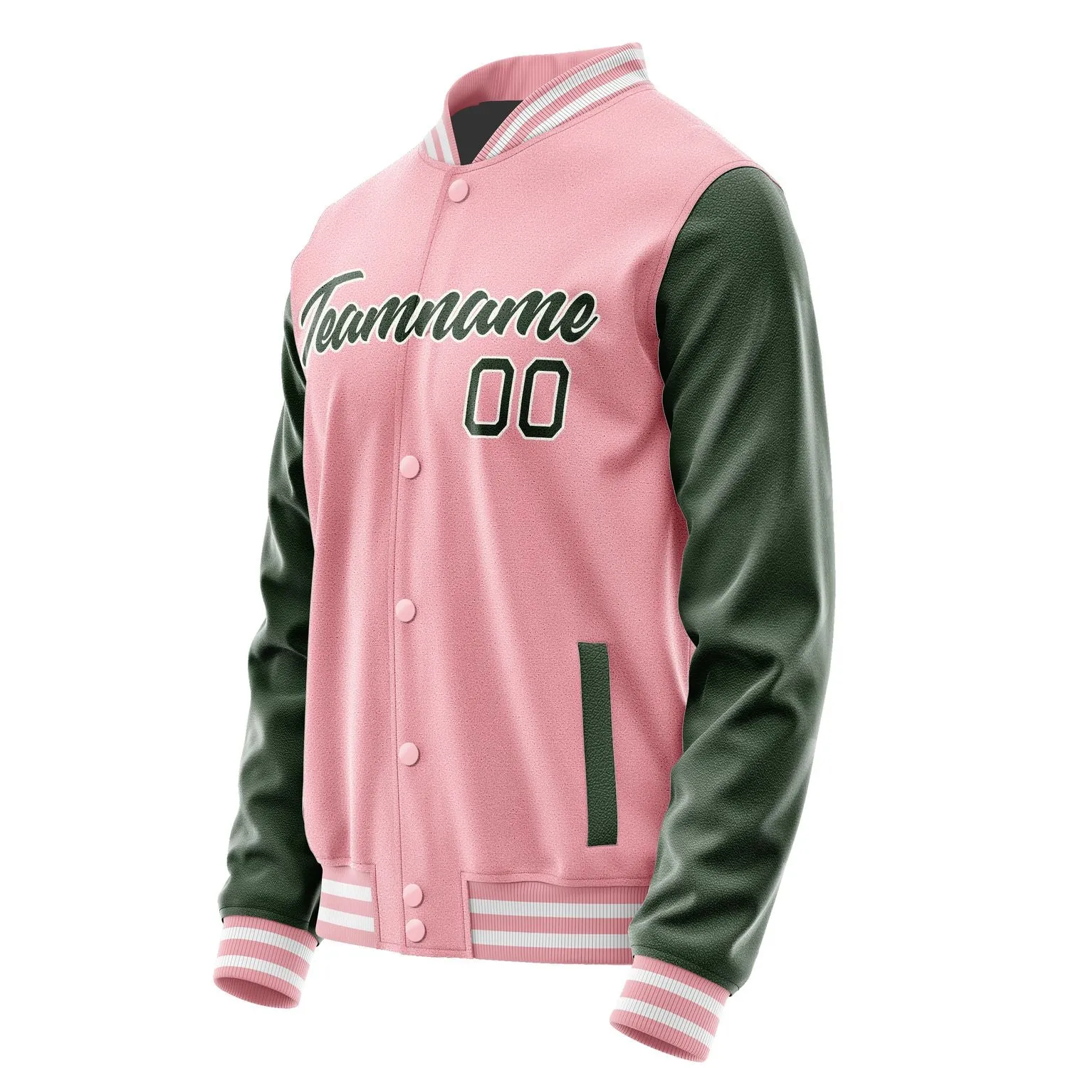 Custom Light Pink Dark Green Jacket sold by Tailorly product image thumbnail 3