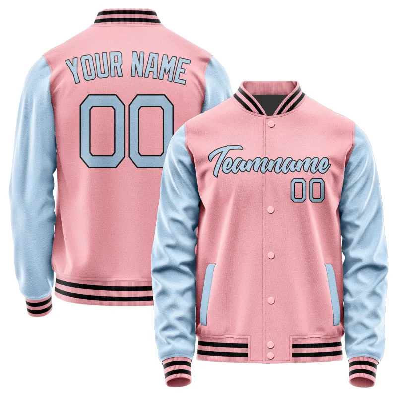 Custom Light Pink Light Blue Jacket sold by Tailorly