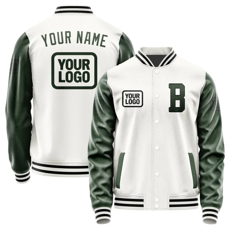 Custom White Dark Green Jacket sold by Tailorly