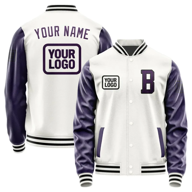 Custom White Purple Jacket sold by Tailorly
