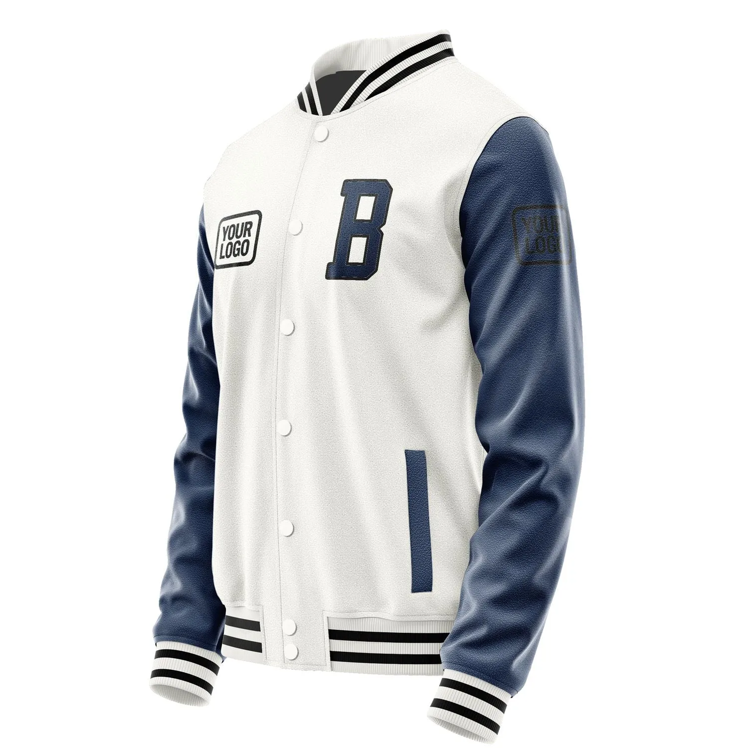 Custom White Blue Jacket sold by Tailorly product image thumbnail 3