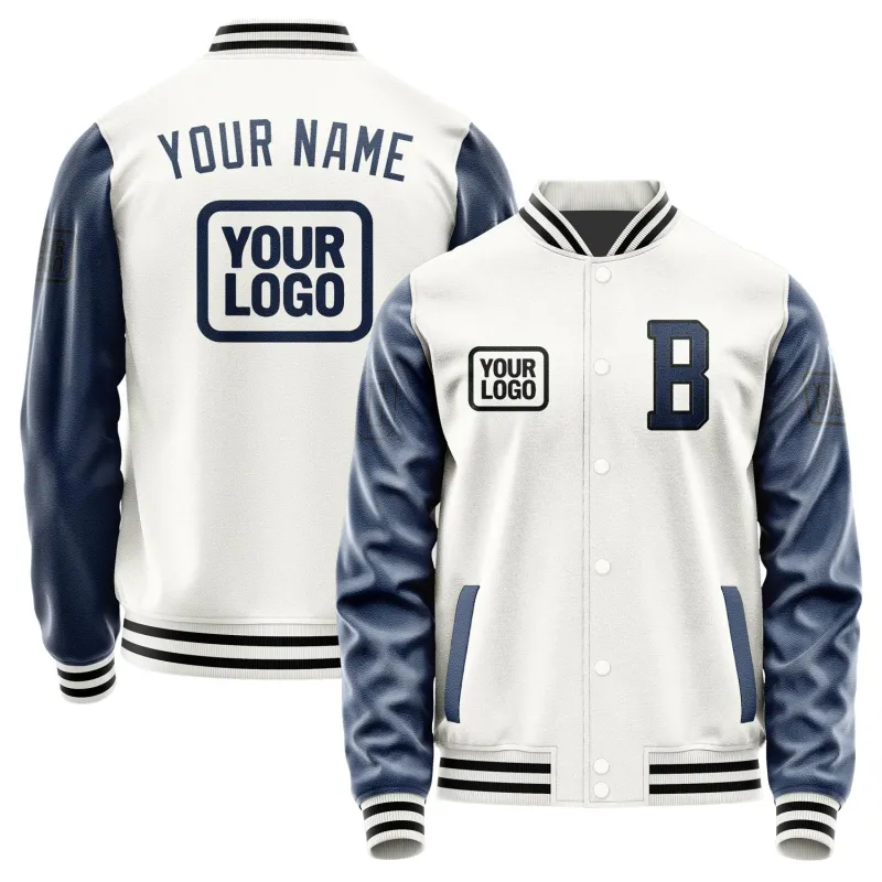 Custom White Blue Jacket sold by Tailorly