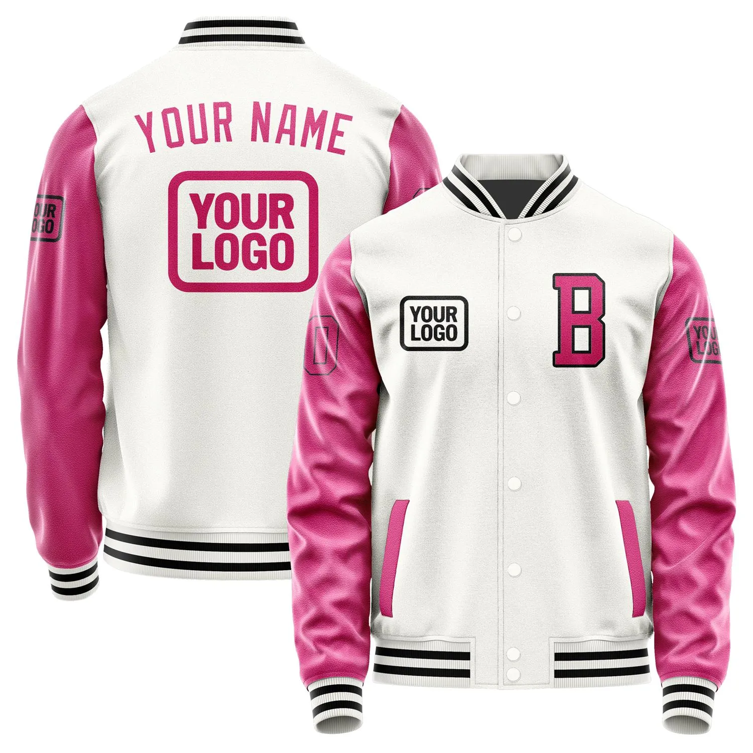 Custom White Pink Jacket sold by Tailorly