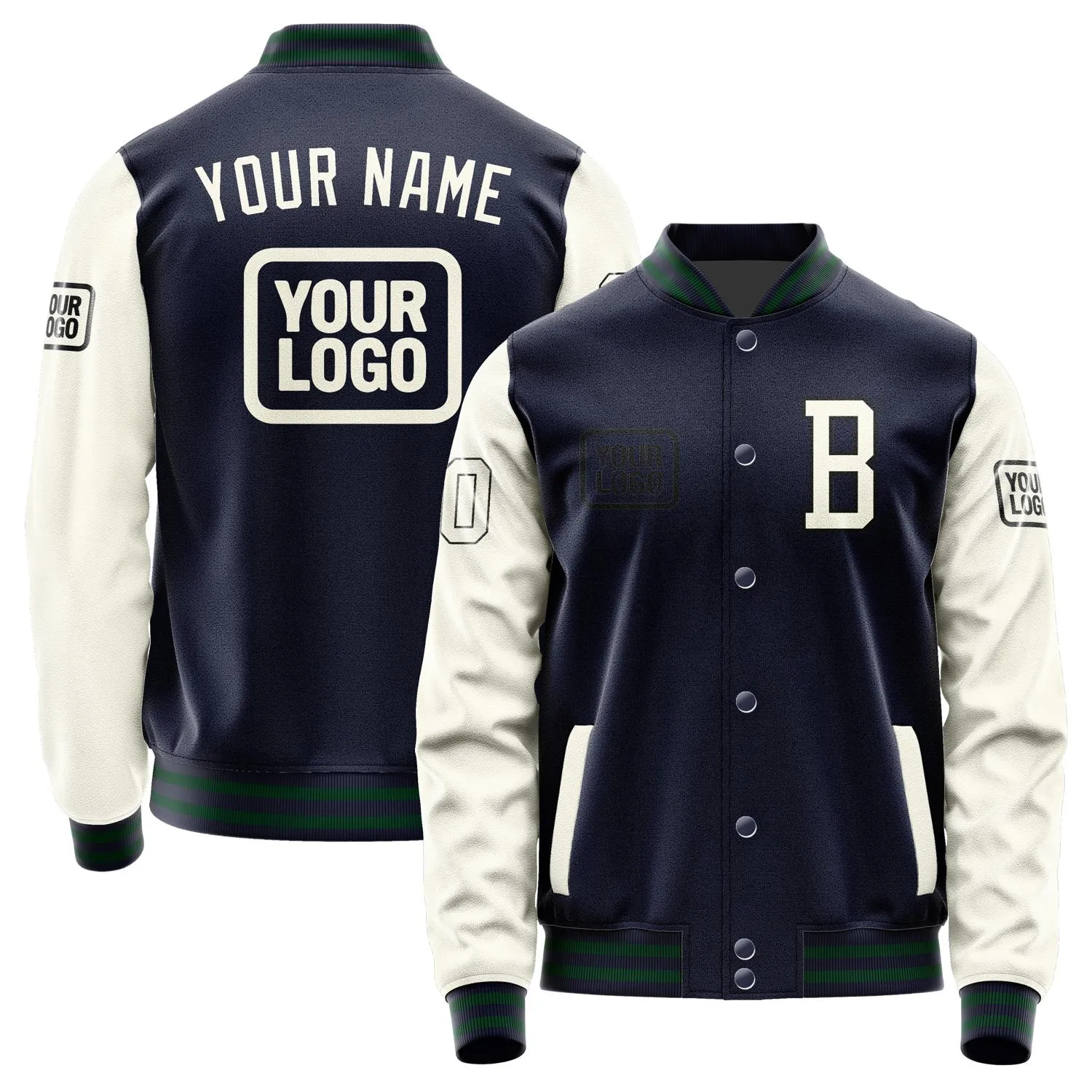 Custom Navy Cream Jacket sold by Tailorly