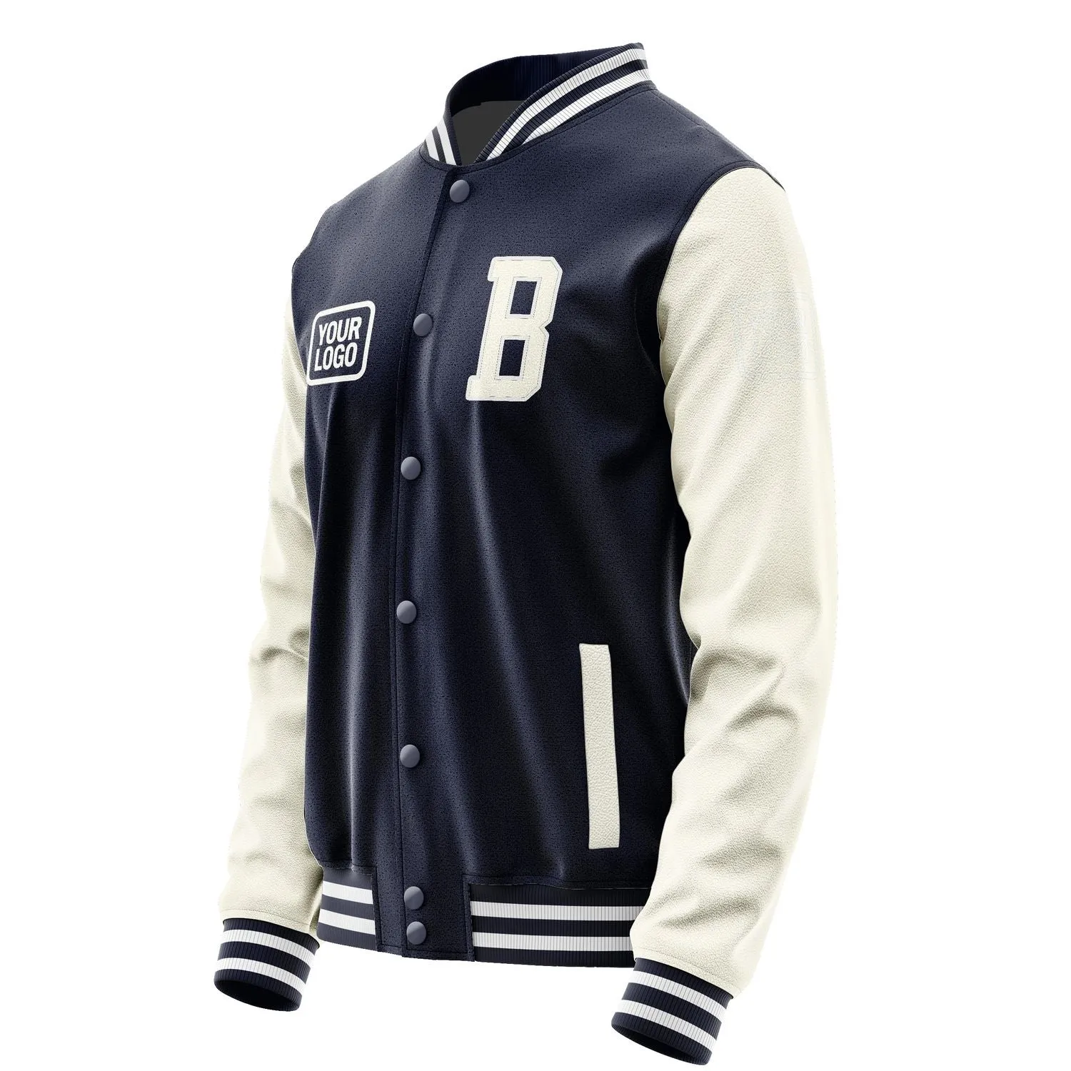 Custom Navy Cream Jacket sold by Tailorly product image thumbnail 3
