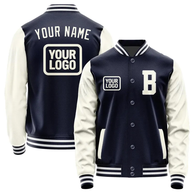 Custom Navy Cream Jacket sold by Tailorly