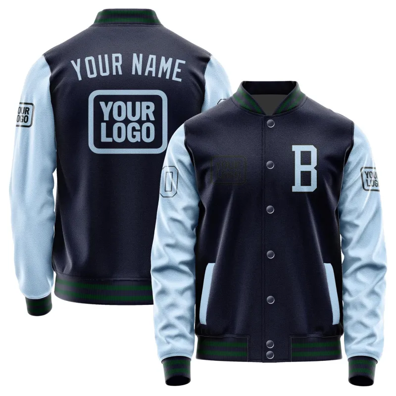 Custom Navy Light Blue Jacket sold by Tailorly