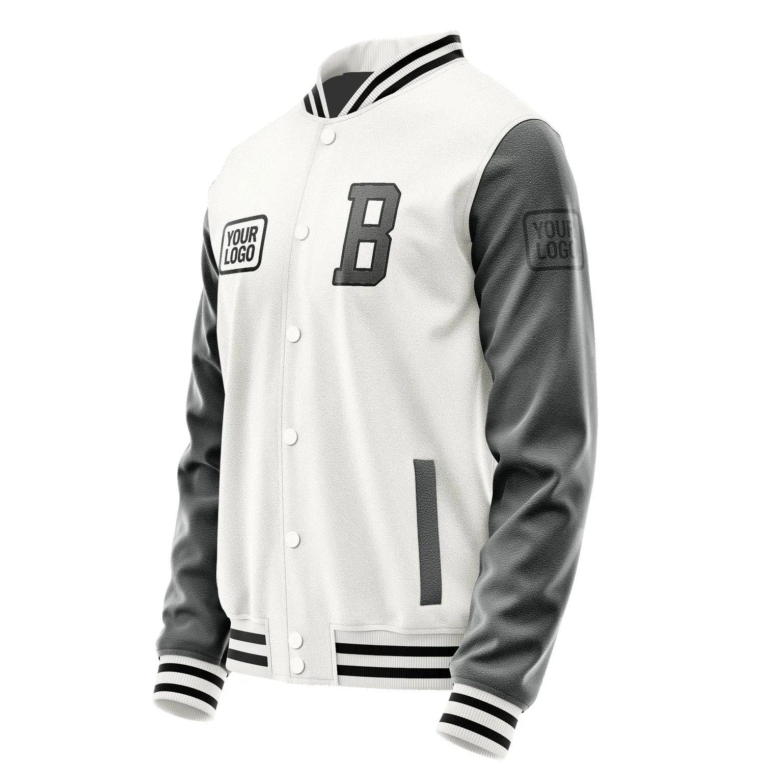 Custom White Dark Grey Jacket sold by Tailorly product image thumbnail 3