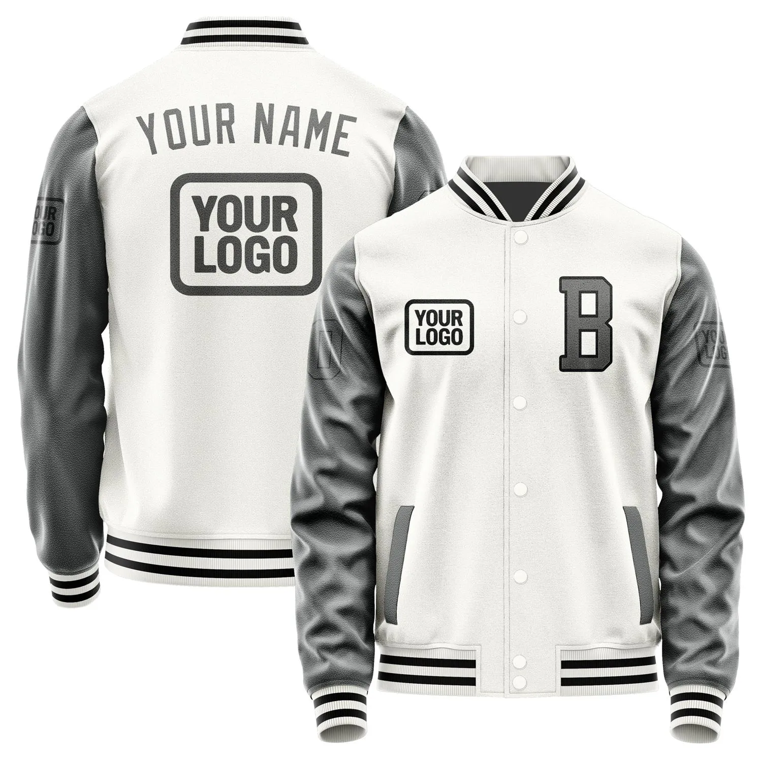 Custom White Dark Grey Jacket sold by Tailorly