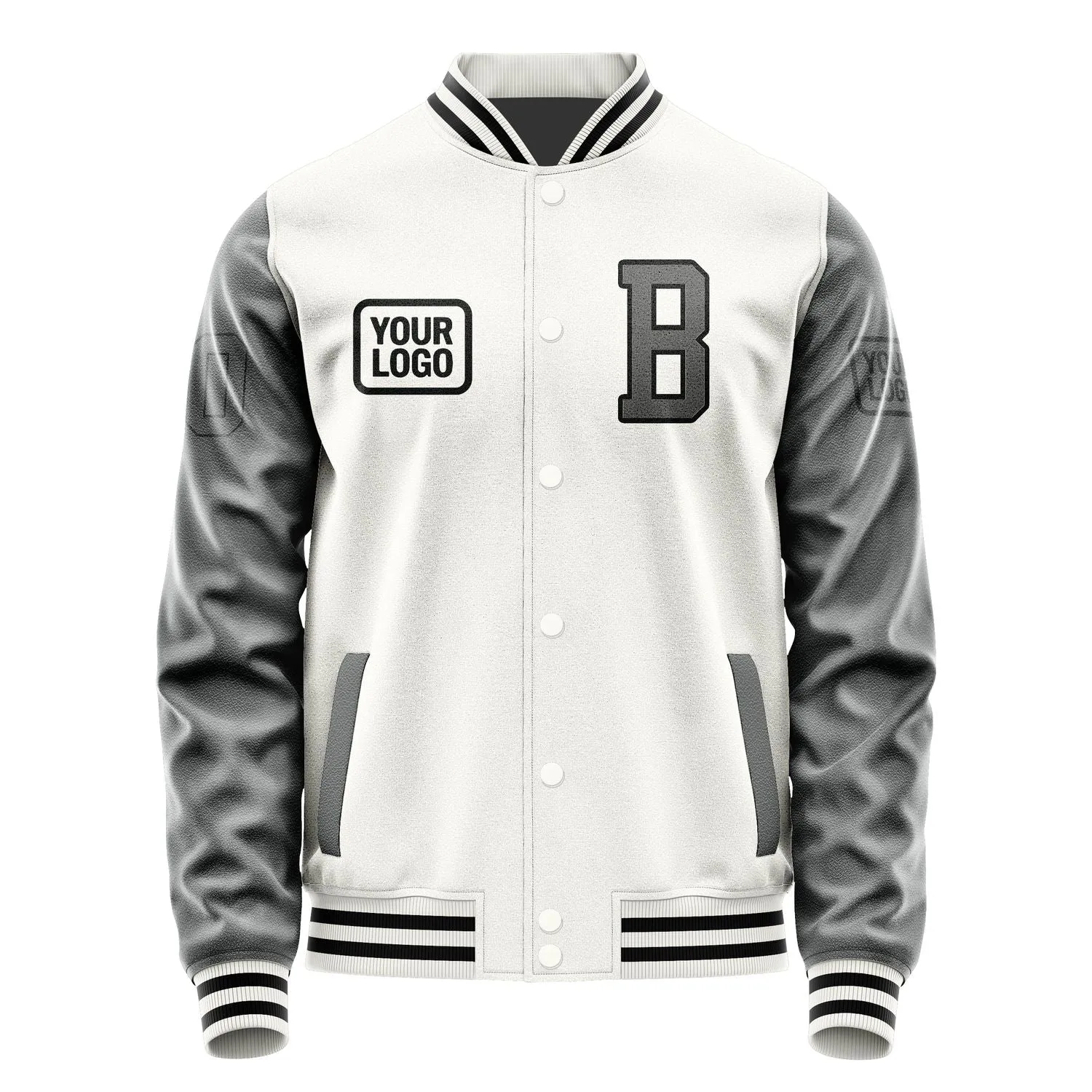 Custom White Dark Grey Jacket sold by Tailorly product image thumbnail 2