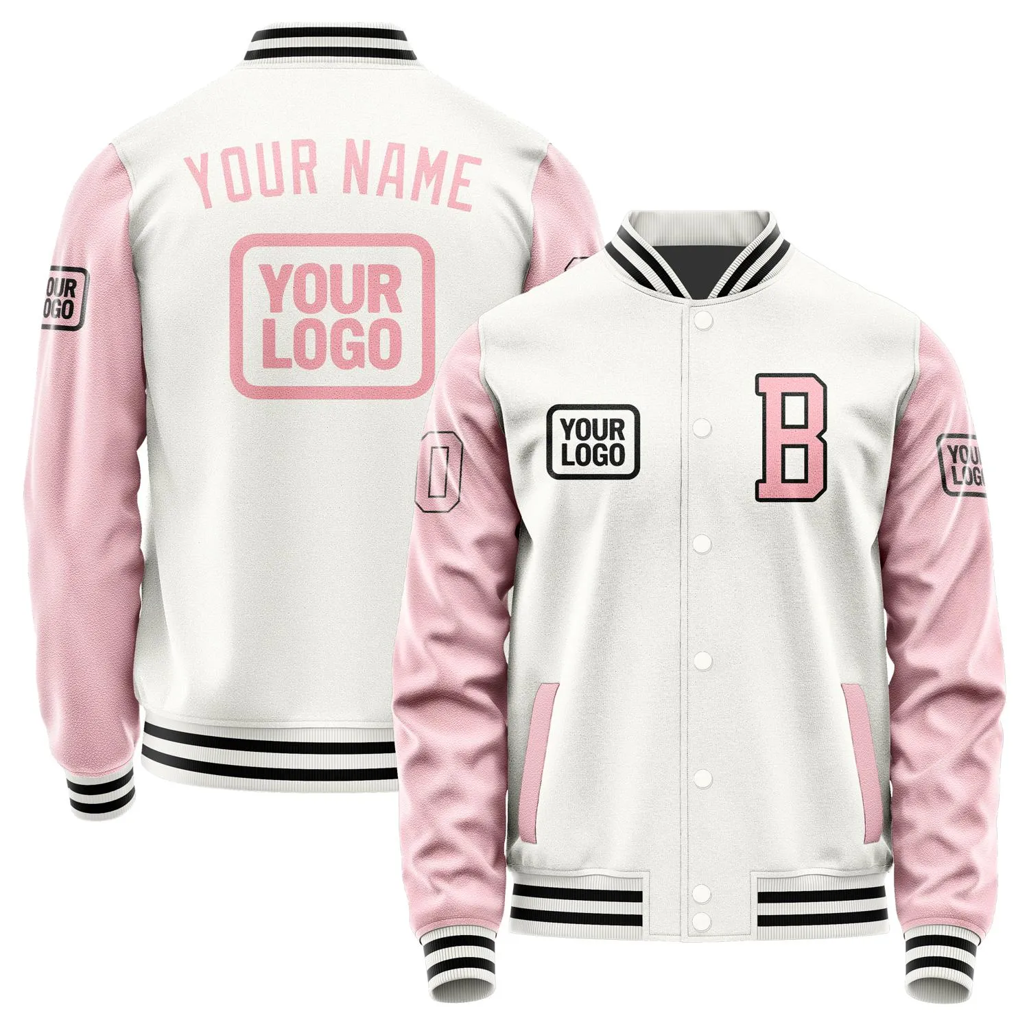 Custom White Light Pink Jacket sold by Tailorly