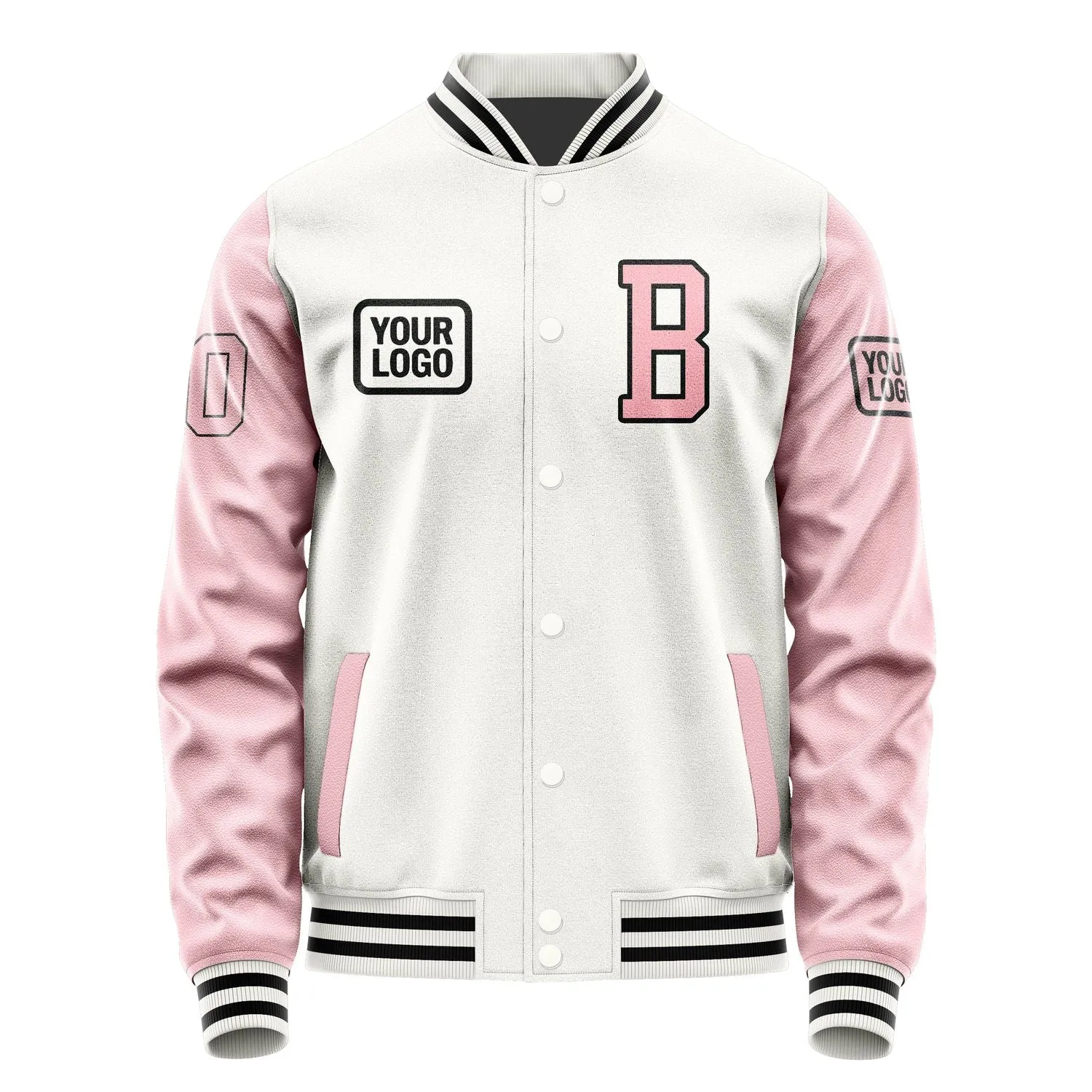 Custom White Light Pink Jacket sold by Tailorly product image thumbnail 2