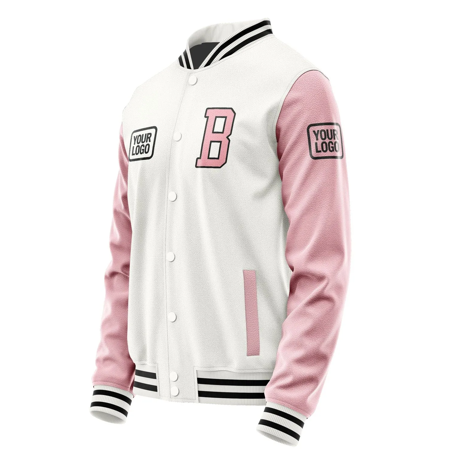 Custom White Light Pink Jacket sold by Tailorly product image thumbnail 3