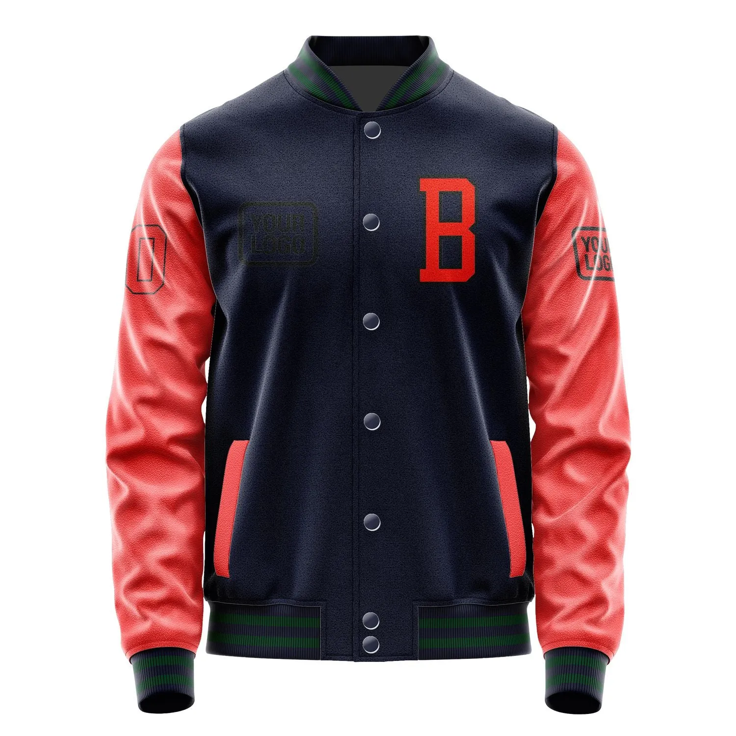 Custom Navy Orange Red Jacket sold by Tailorly product image thumbnail 2