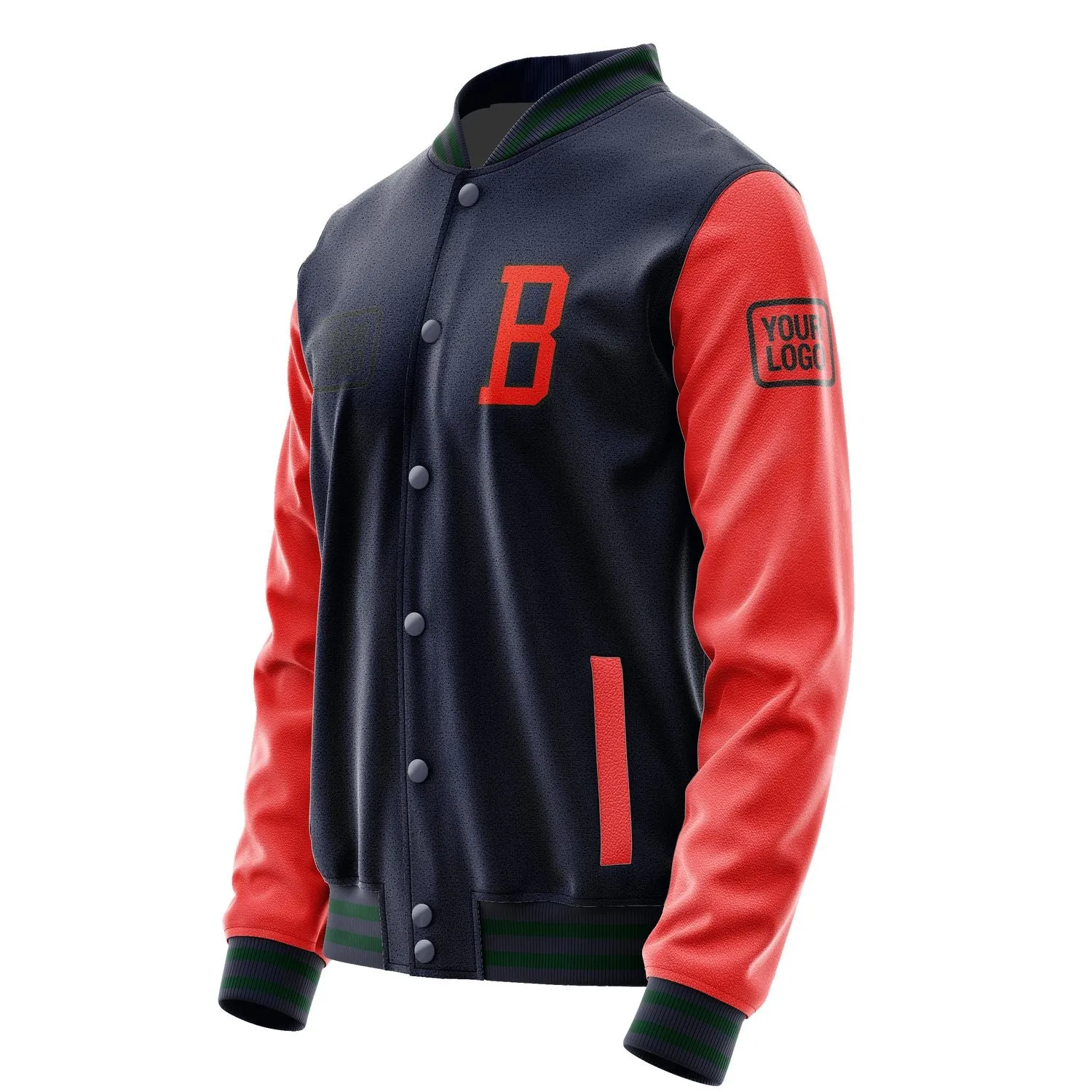 Custom Navy Orange Red Jacket sold by Tailorly product image thumbnail 3