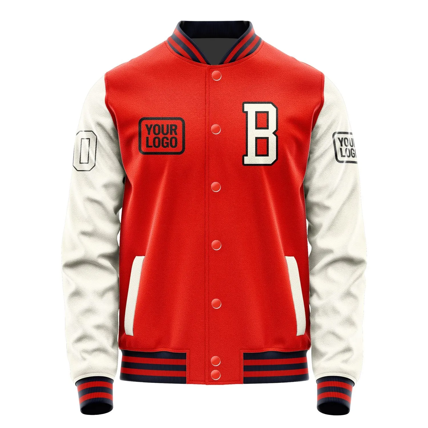 Custom Orange Red Cream Jacket sold by Tailorly product image thumbnail 2