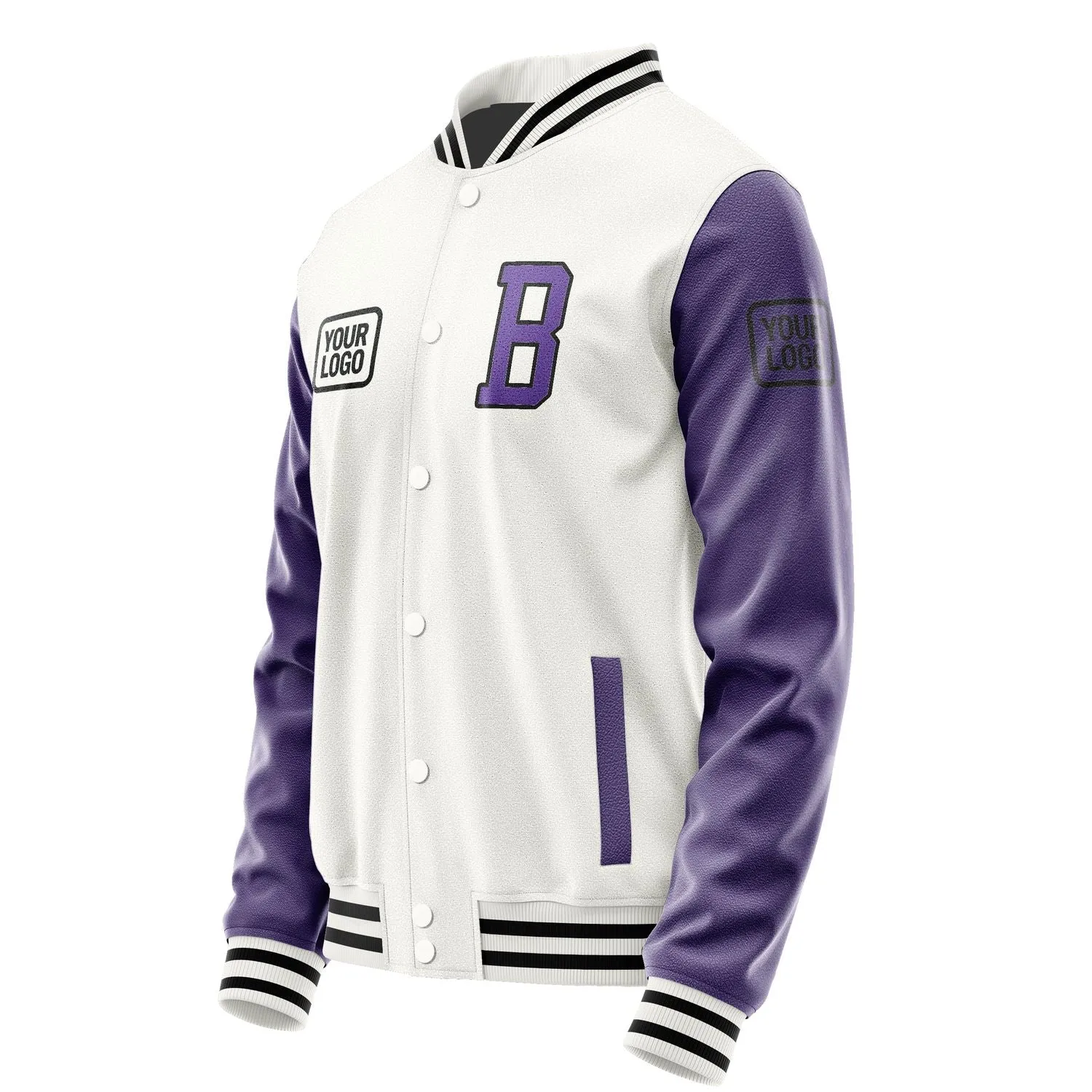 Custom White Light Purple Jacket sold by Tailorly product image thumbnail 3