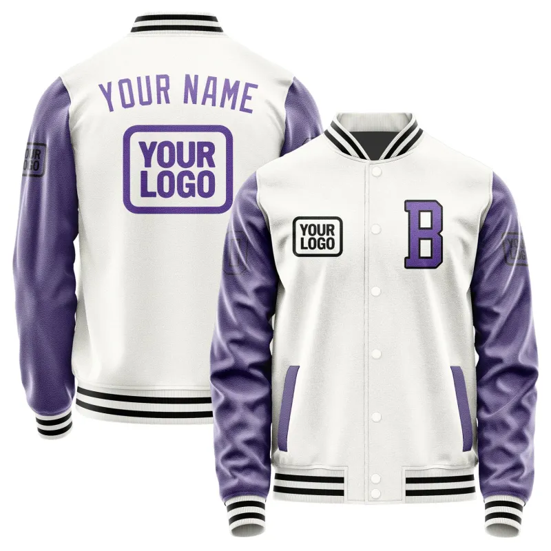 Custom White Light Purple Jacket sold by Tailorly