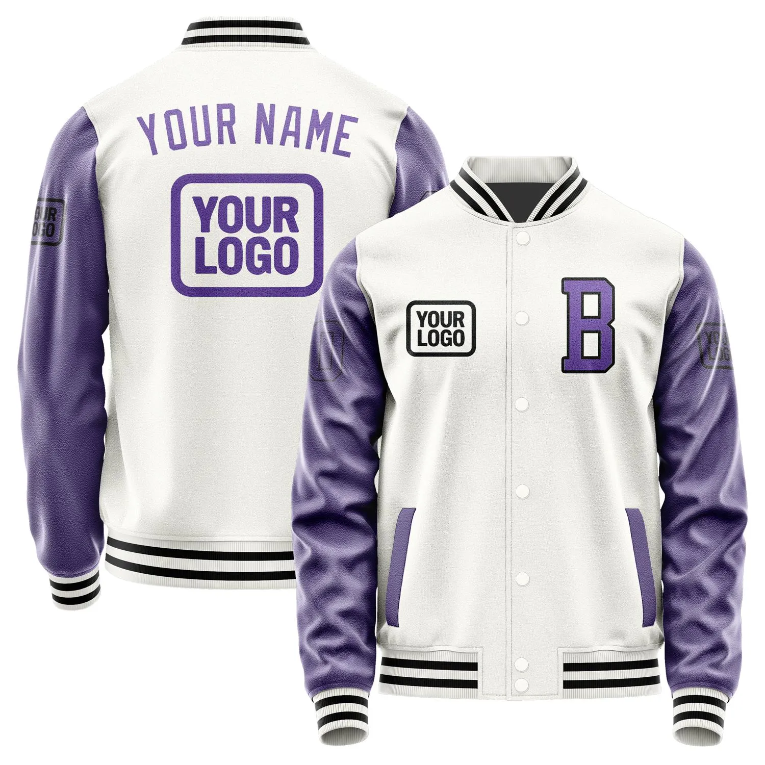 Custom White Light Purple Jacket sold by Tailorly