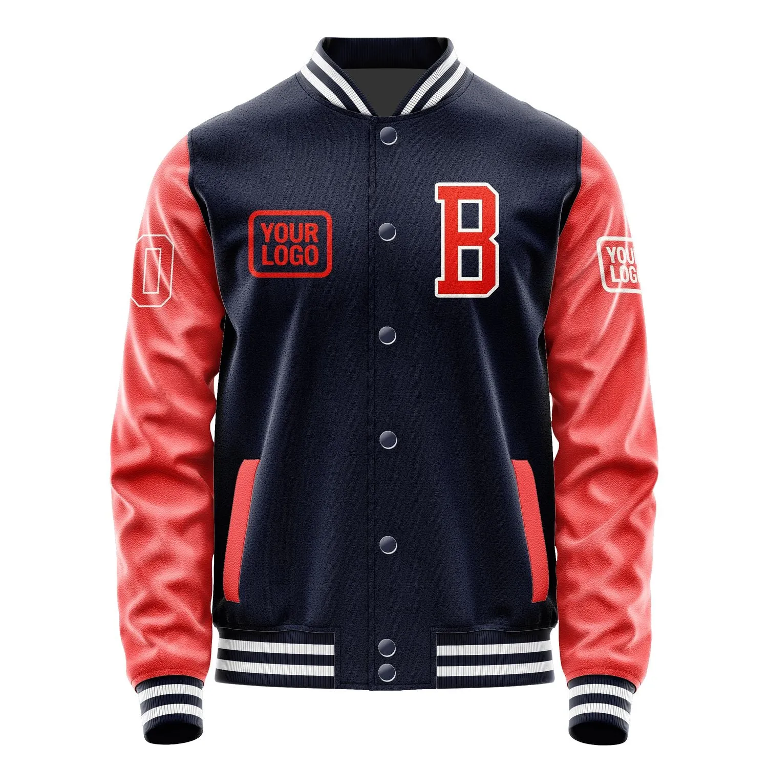Custom Navy Orange Red Jacket sold by Tailorly product image thumbnail 2