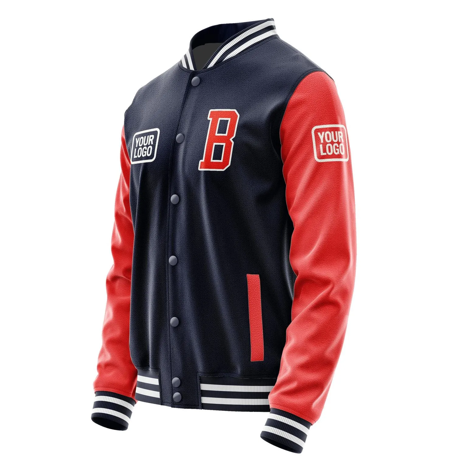 Custom Navy Orange Red Jacket sold by Tailorly product image thumbnail 3