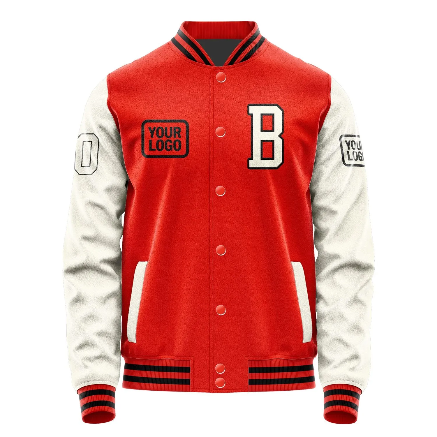 Custom Orange Red Cream Jacket sold by Tailorly product image thumbnail 2