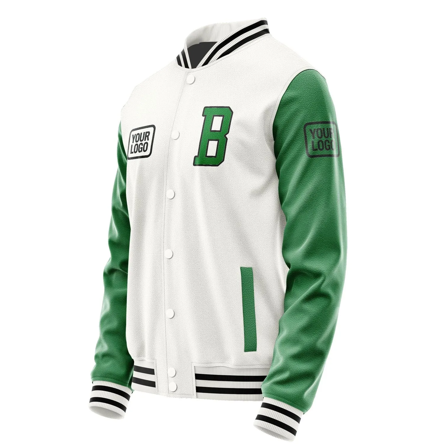 Custom White Emerald Green Jacket sold by Tailorly product image thumbnail 3