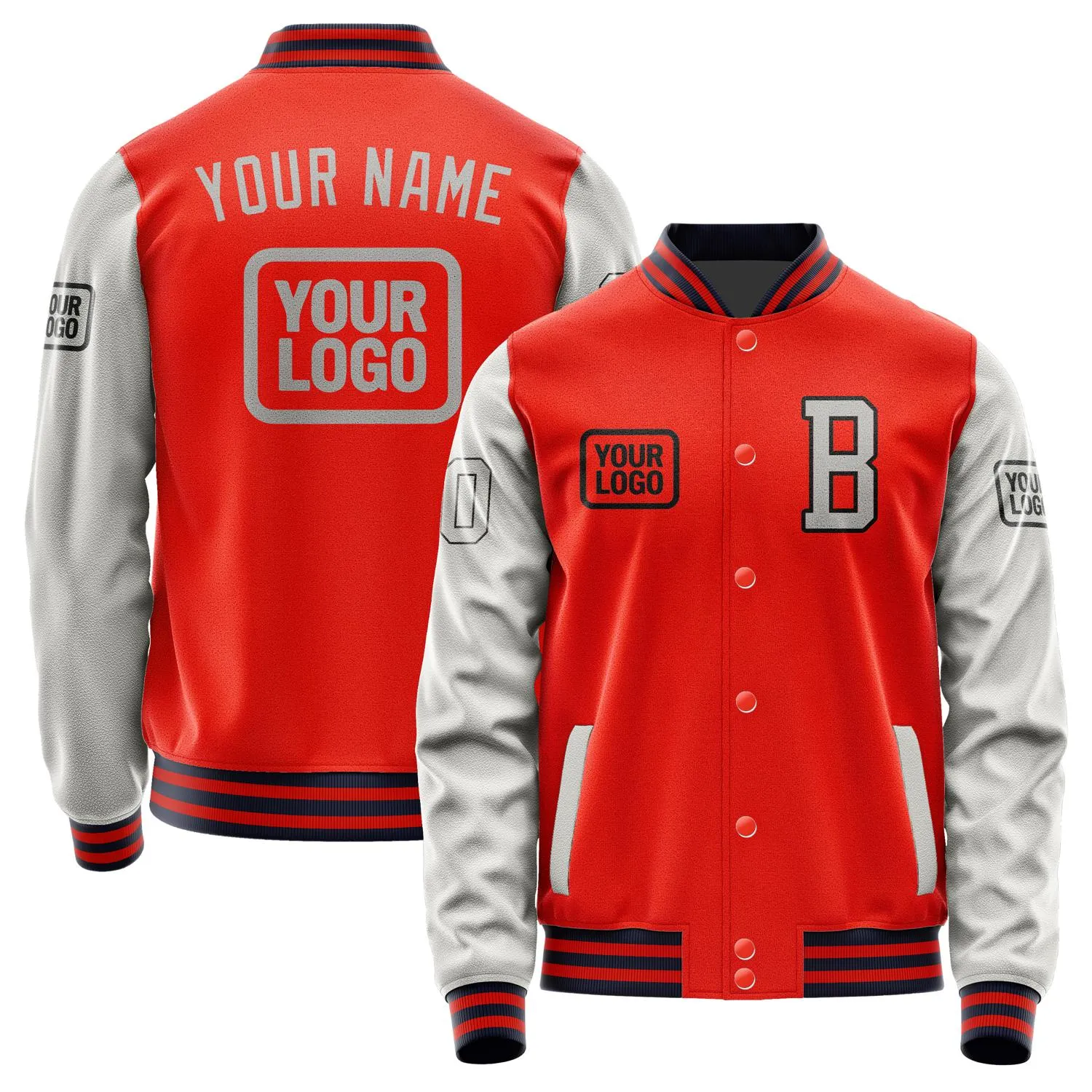 Custom Orange Red Gray Jacket sold by Tailorly