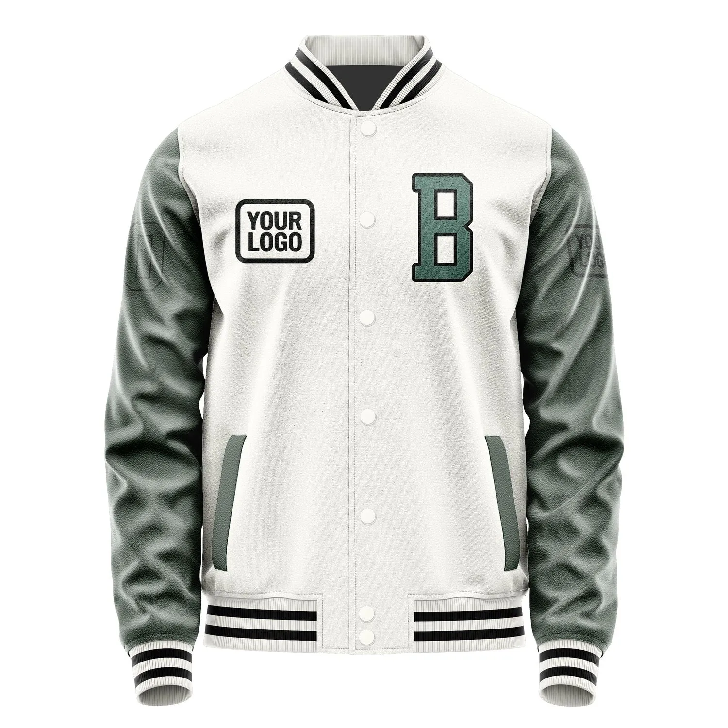 Custom White Blue Green Jacket sold by Tailorly product image thumbnail 2