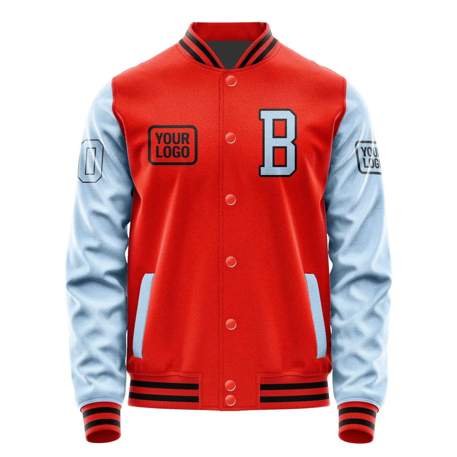 Custom Orange Red Light Blue Jacket sold by Tailorly product image thumbnail 2