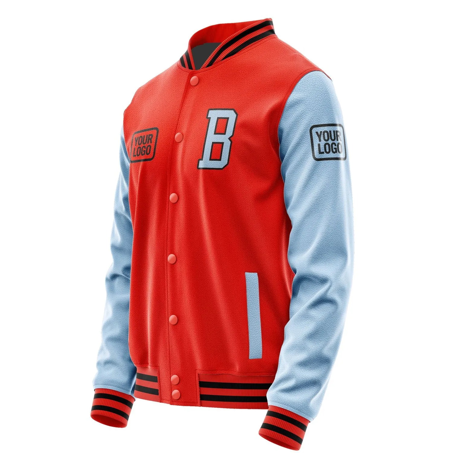 Custom Orange Red Light Blue Jacket sold by Tailorly product image thumbnail 3