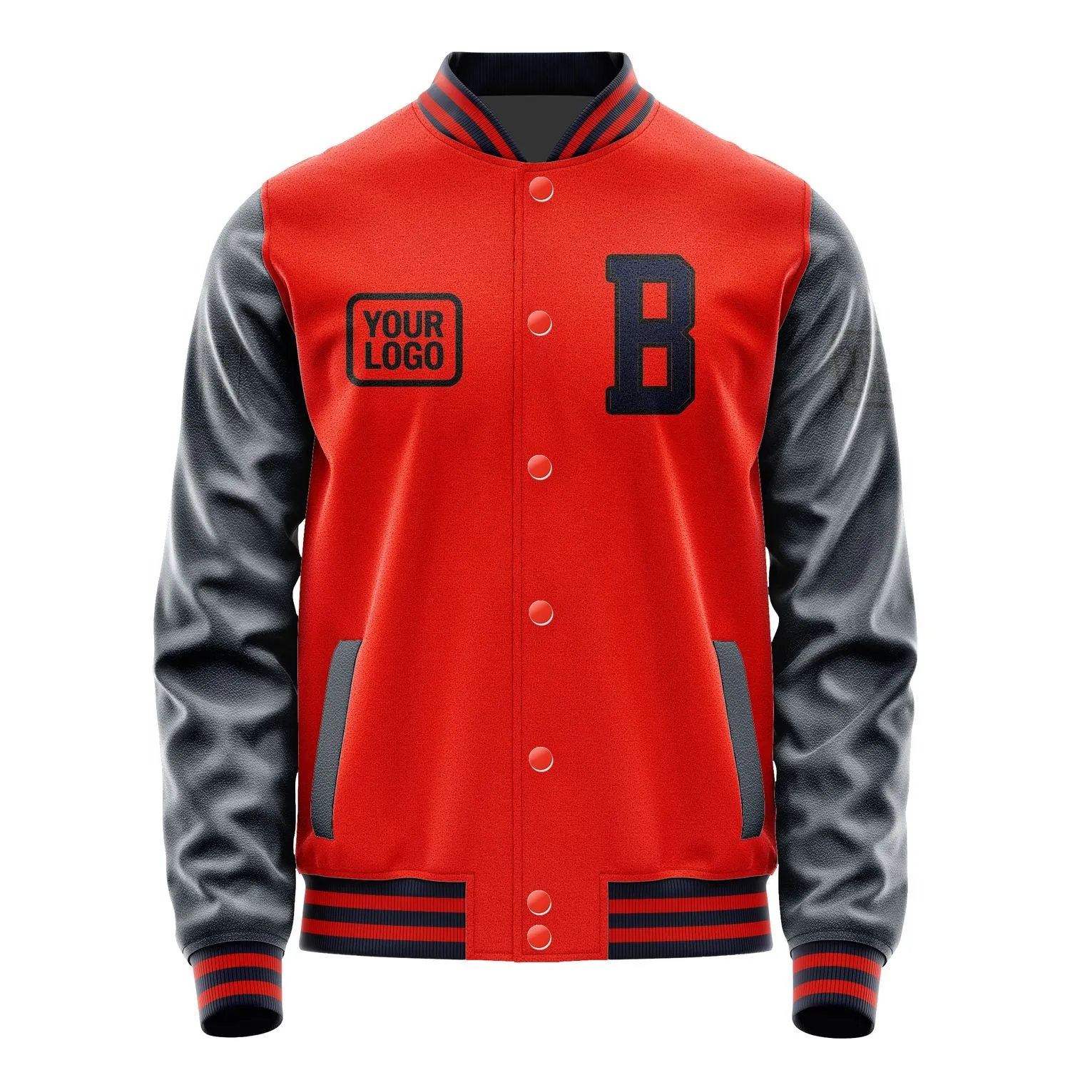Custom Orange Red Navy Jacket sold by Tailorly product image thumbnail 2