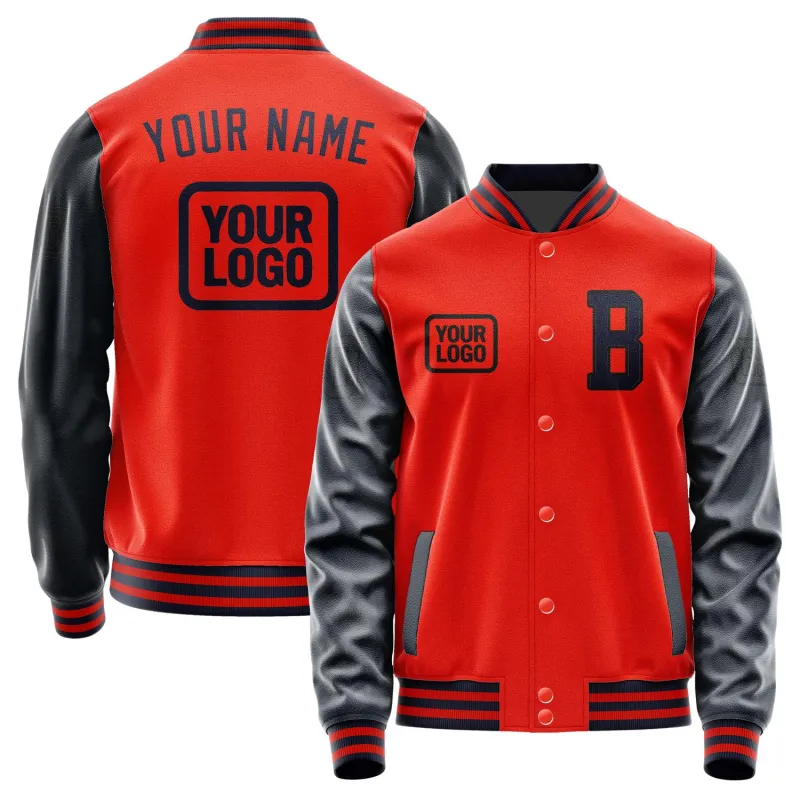 Custom Orange Red Navy Jacket sold by Tailorly