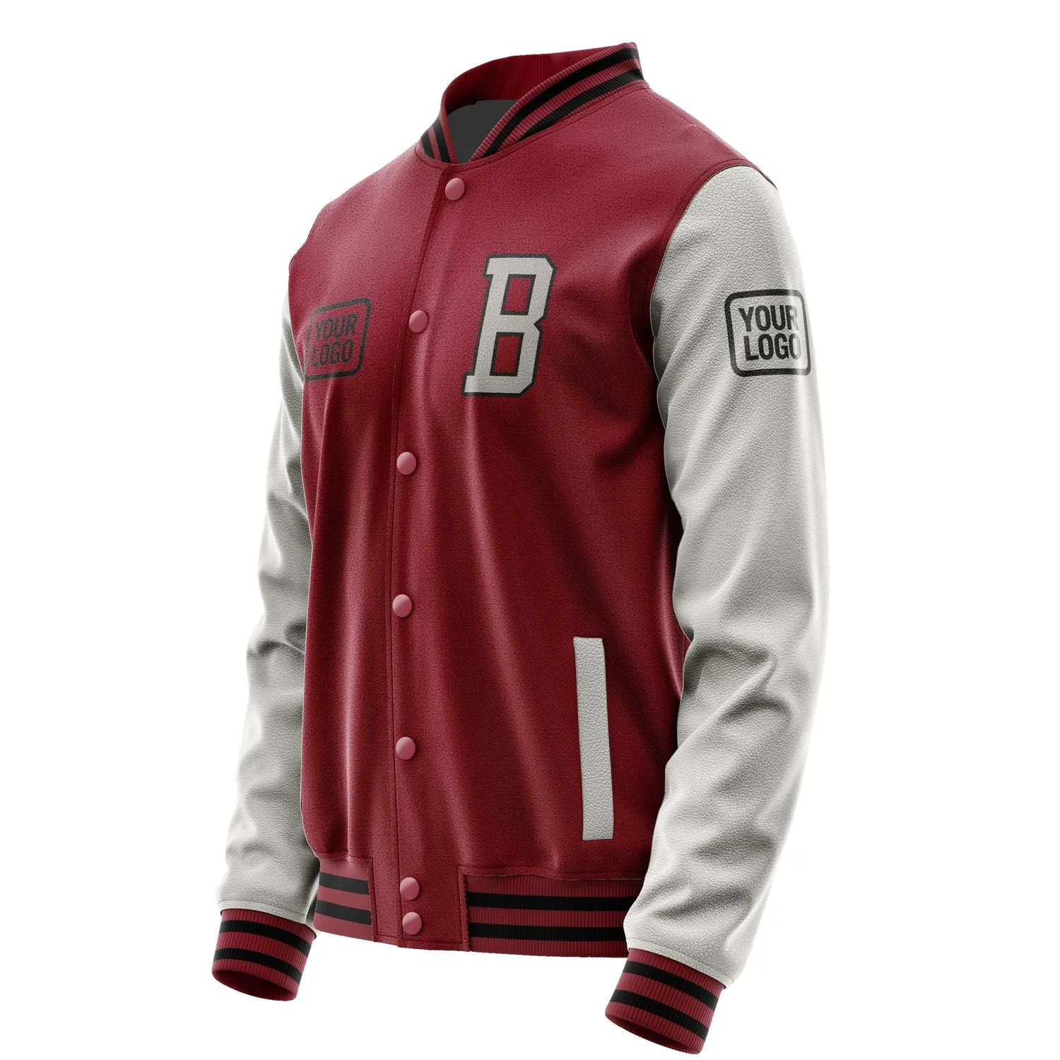 Custom Crimson Red Gray Jacket sold by Tailorly product image thumbnail 3